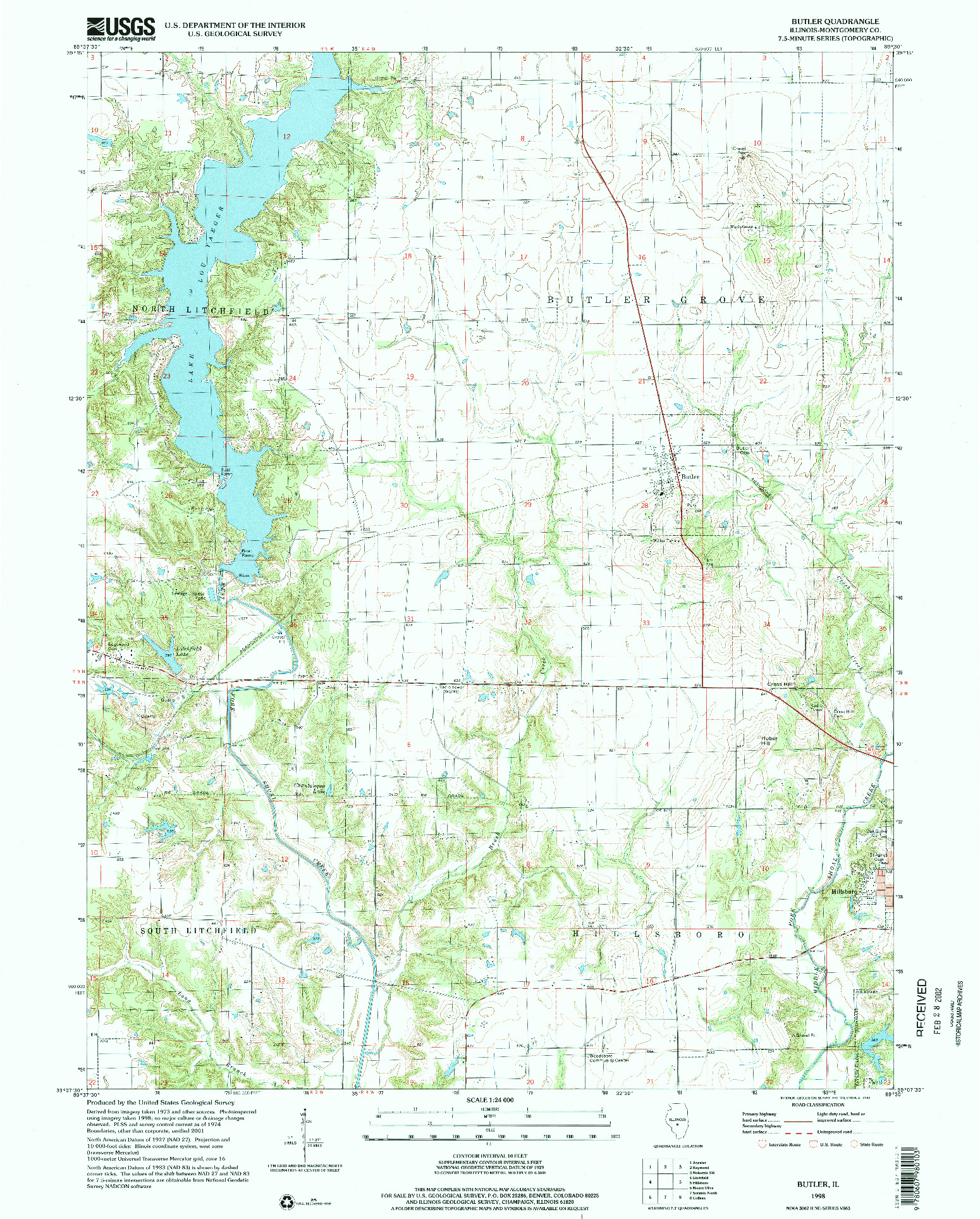 USGS 1:24000-SCALE QUADRANGLE FOR BUTLER, IL 1998