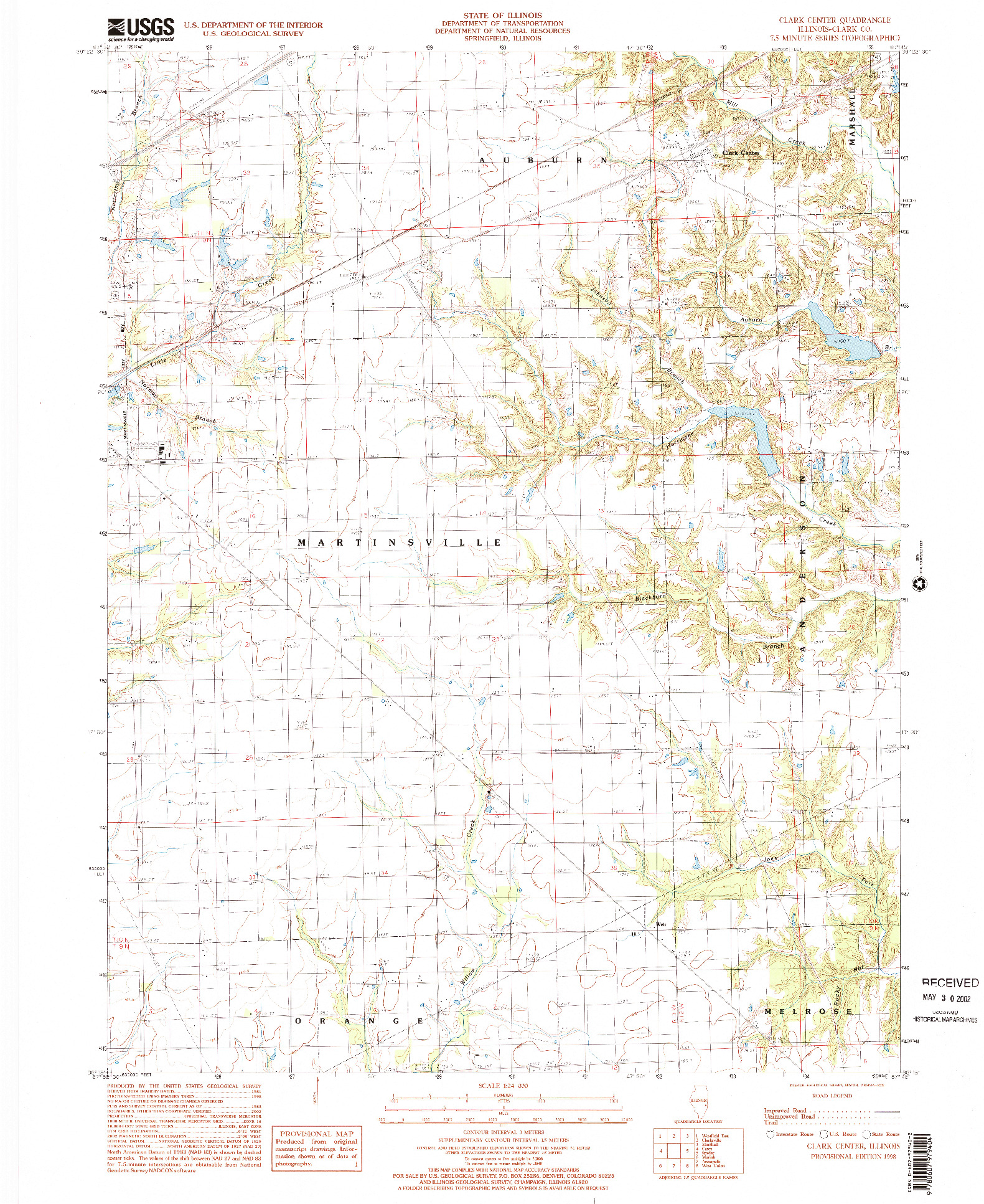 USGS 1:24000-SCALE QUADRANGLE FOR CLARK CENTER, IL 1998