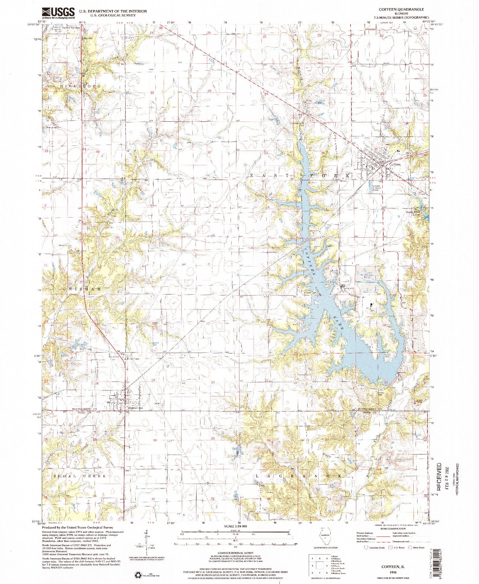 USGS 1:24000-SCALE QUADRANGLE FOR COFFEENN, IL 1998