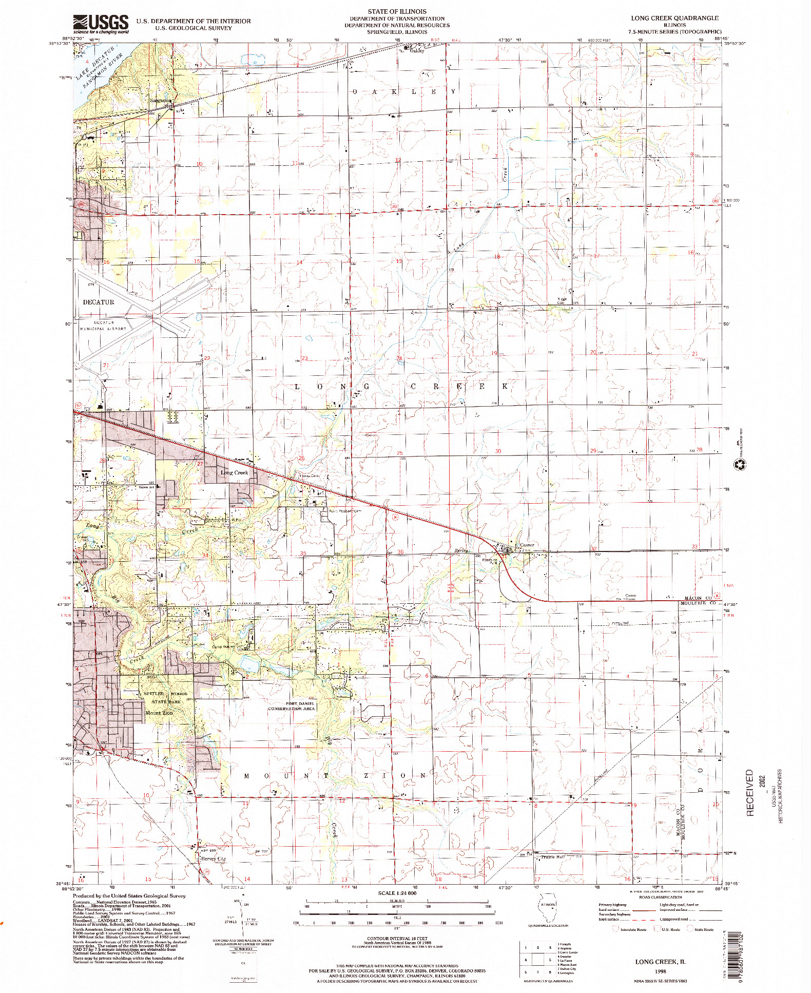 USGS 1:24000-SCALE QUADRANGLE FOR LONG CREEK, IL 1998