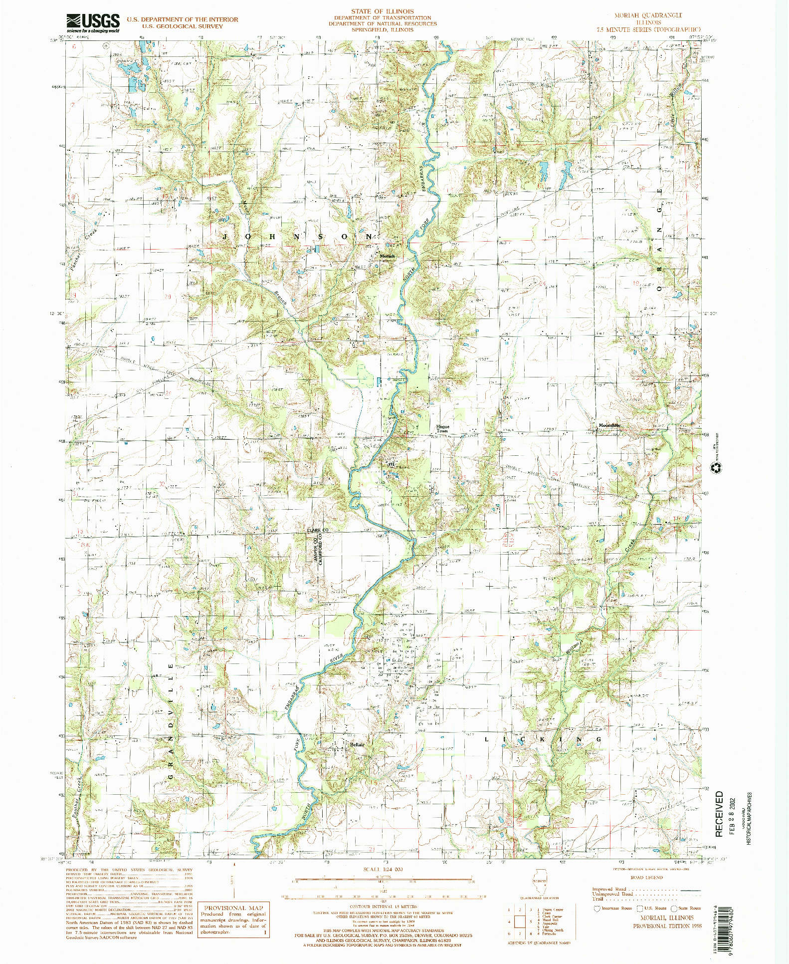 USGS 1:24000-SCALE QUADRANGLE FOR MORIAH, IL 1998