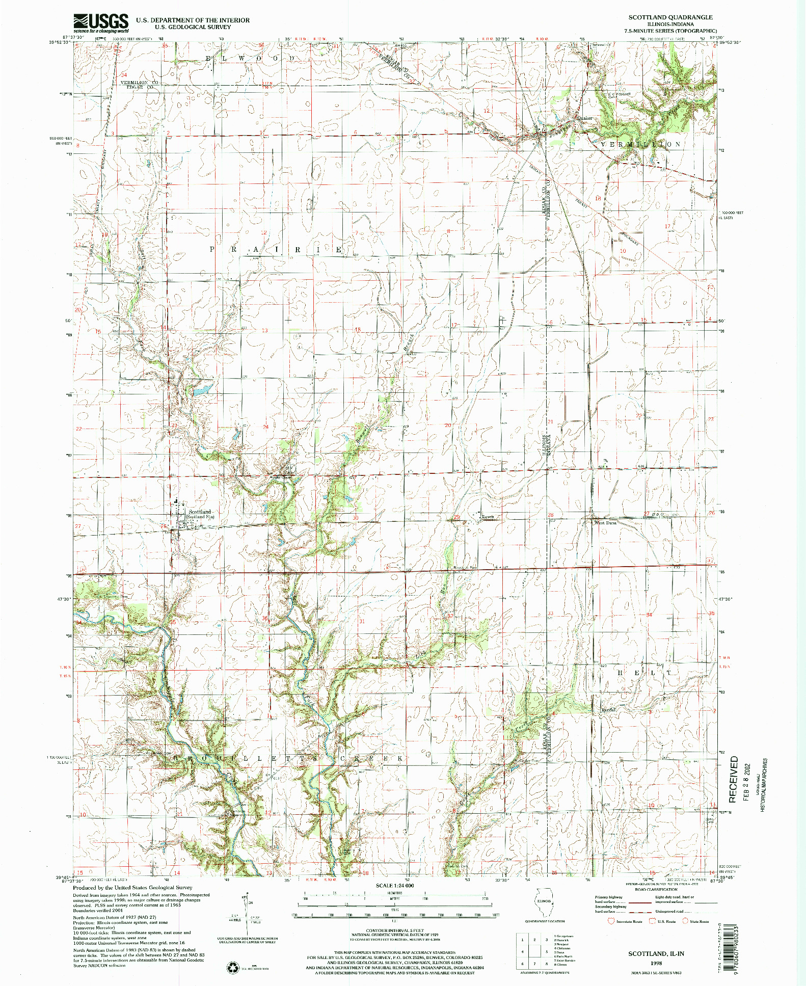 USGS 1:24000-SCALE QUADRANGLE FOR SCOTTLAND, IL 1998