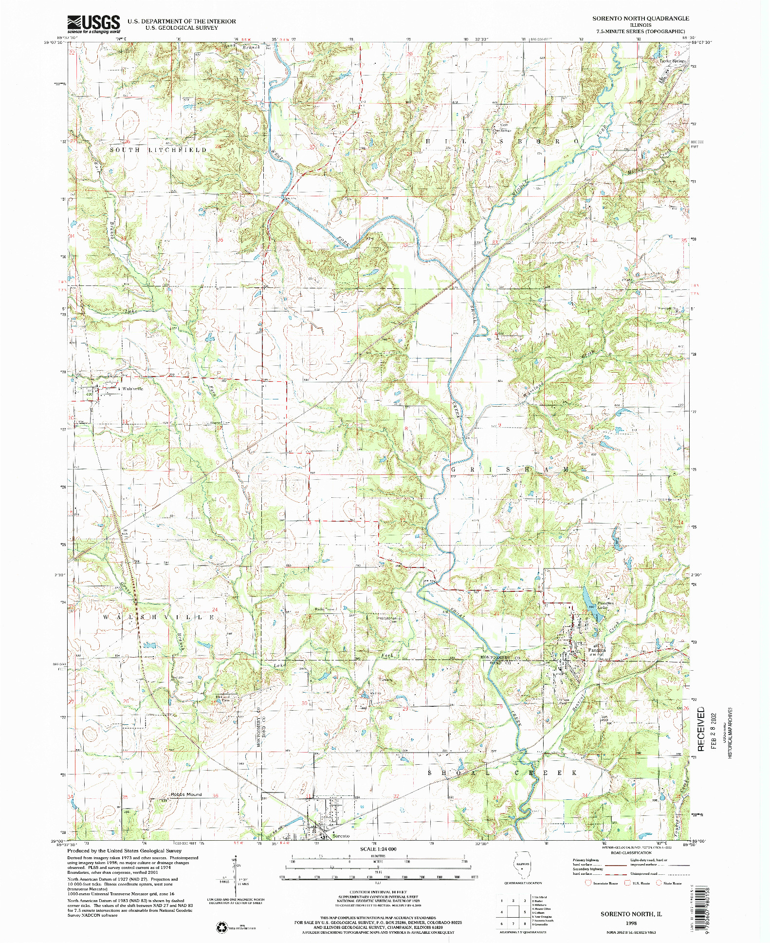 USGS 1:24000-SCALE QUADRANGLE FOR SORENTO NORTH, IL 1998