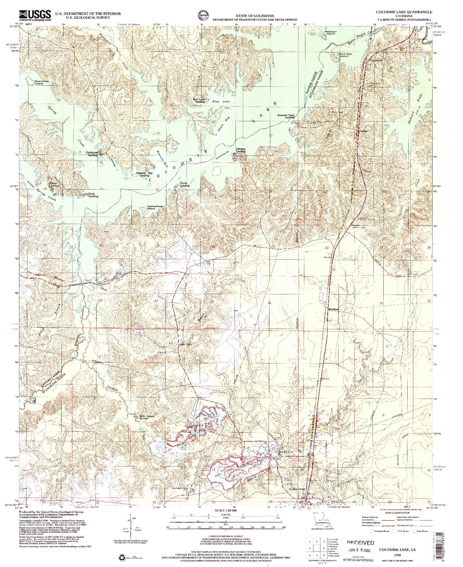 USGS 1:24000-SCALE QUADRANGLE FOR COCODRIE LAKE, LA 1998