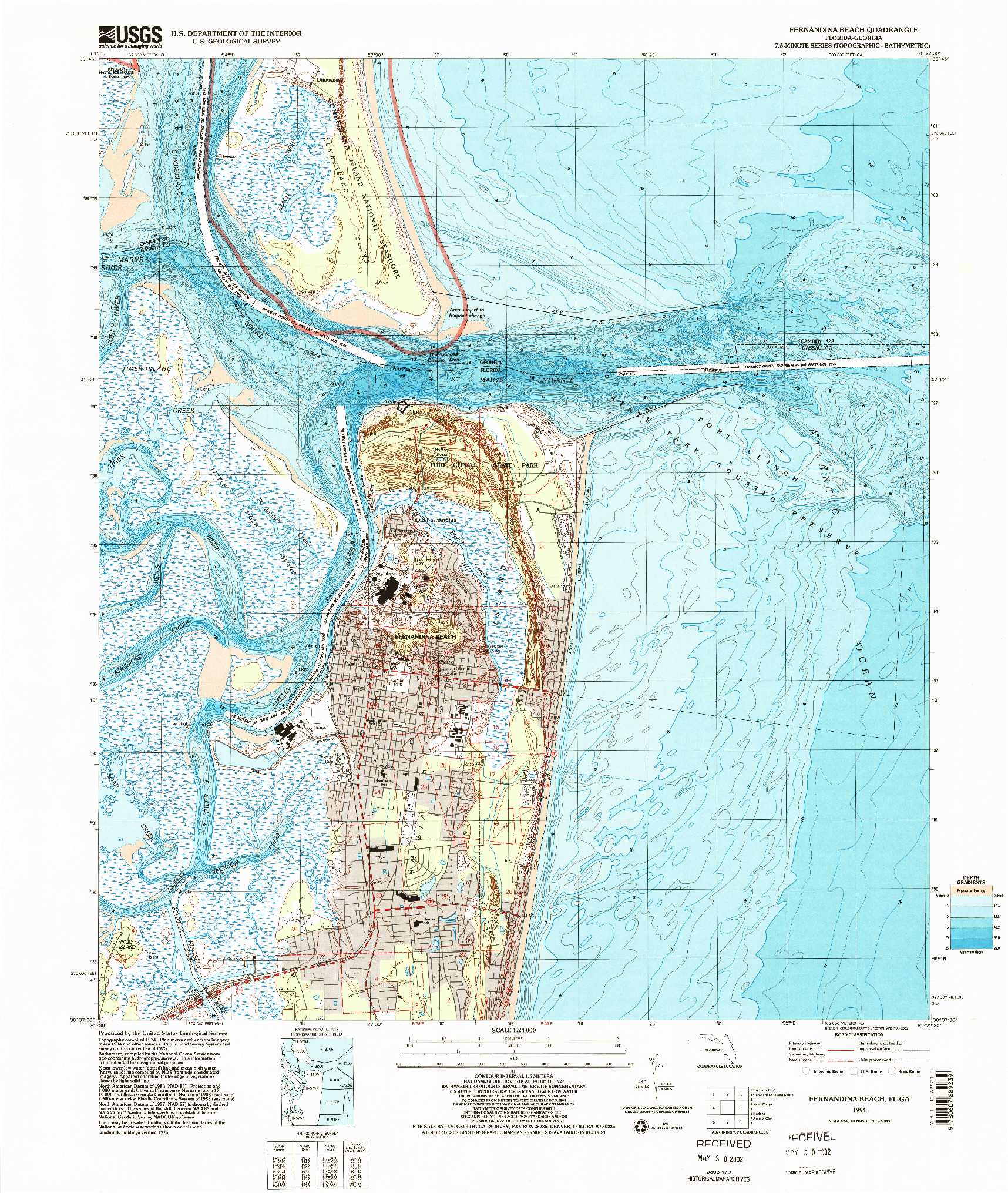 USGS 1:24000-SCALE QUADRANGLE FOR FERNANDINA BEACH, FL 1994