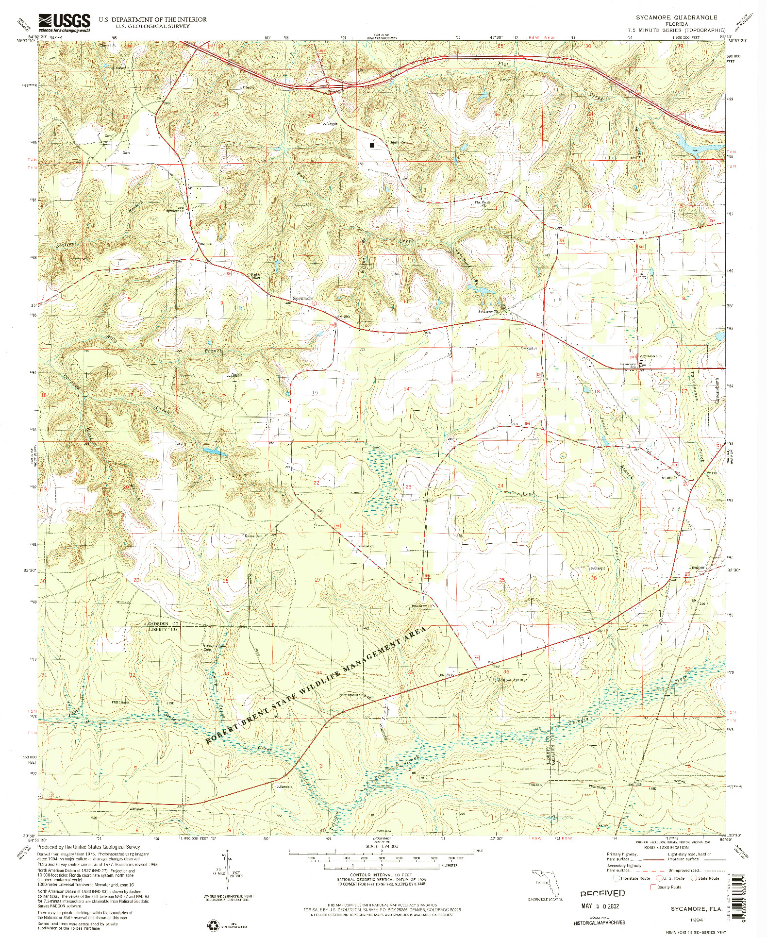 USGS 1:24000-SCALE QUADRANGLE FOR SYCAMORE, FL 1994