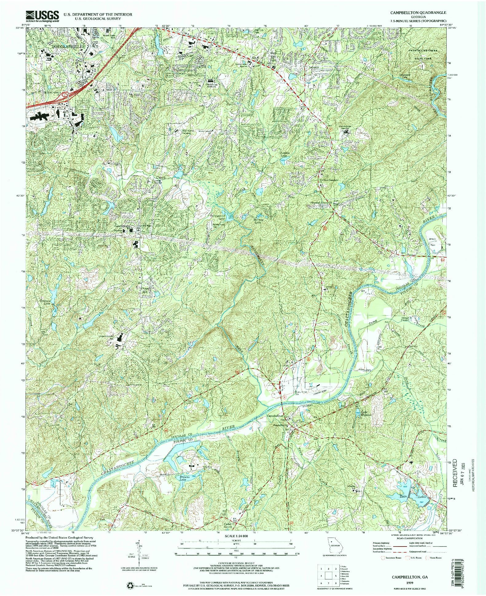 USGS 1:24000-SCALE QUADRANGLE FOR CAMPBELLTON, GA 1999