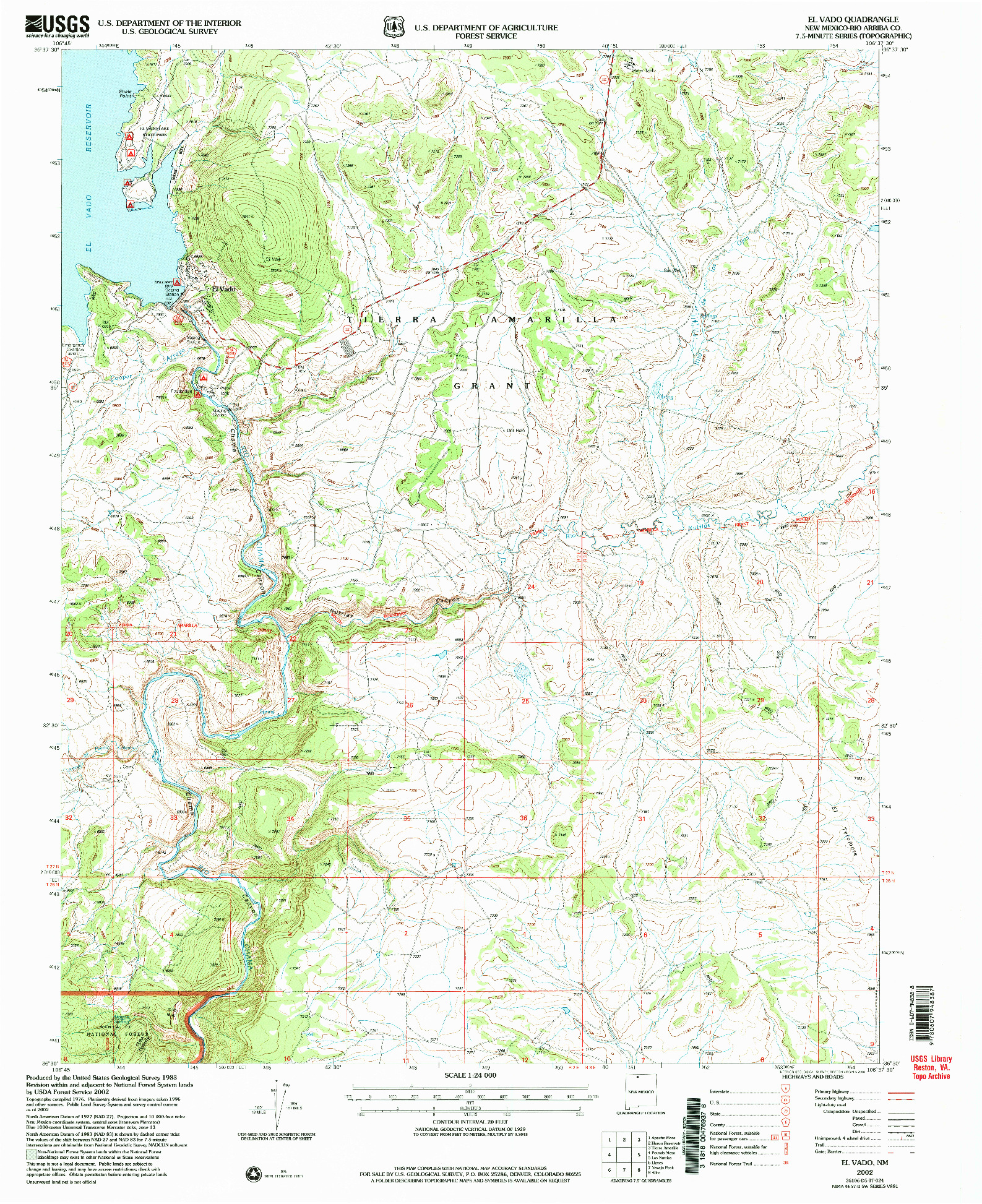 USGS 1:24000-SCALE QUADRANGLE FOR EL VADO, NM 2002