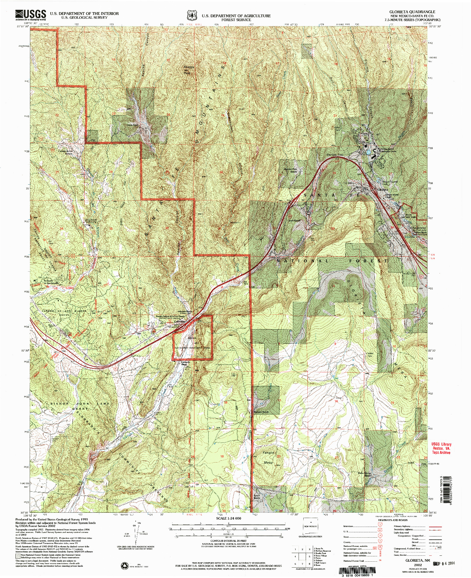 USGS 1:24000-SCALE QUADRANGLE FOR GLORIETA, NM 2002