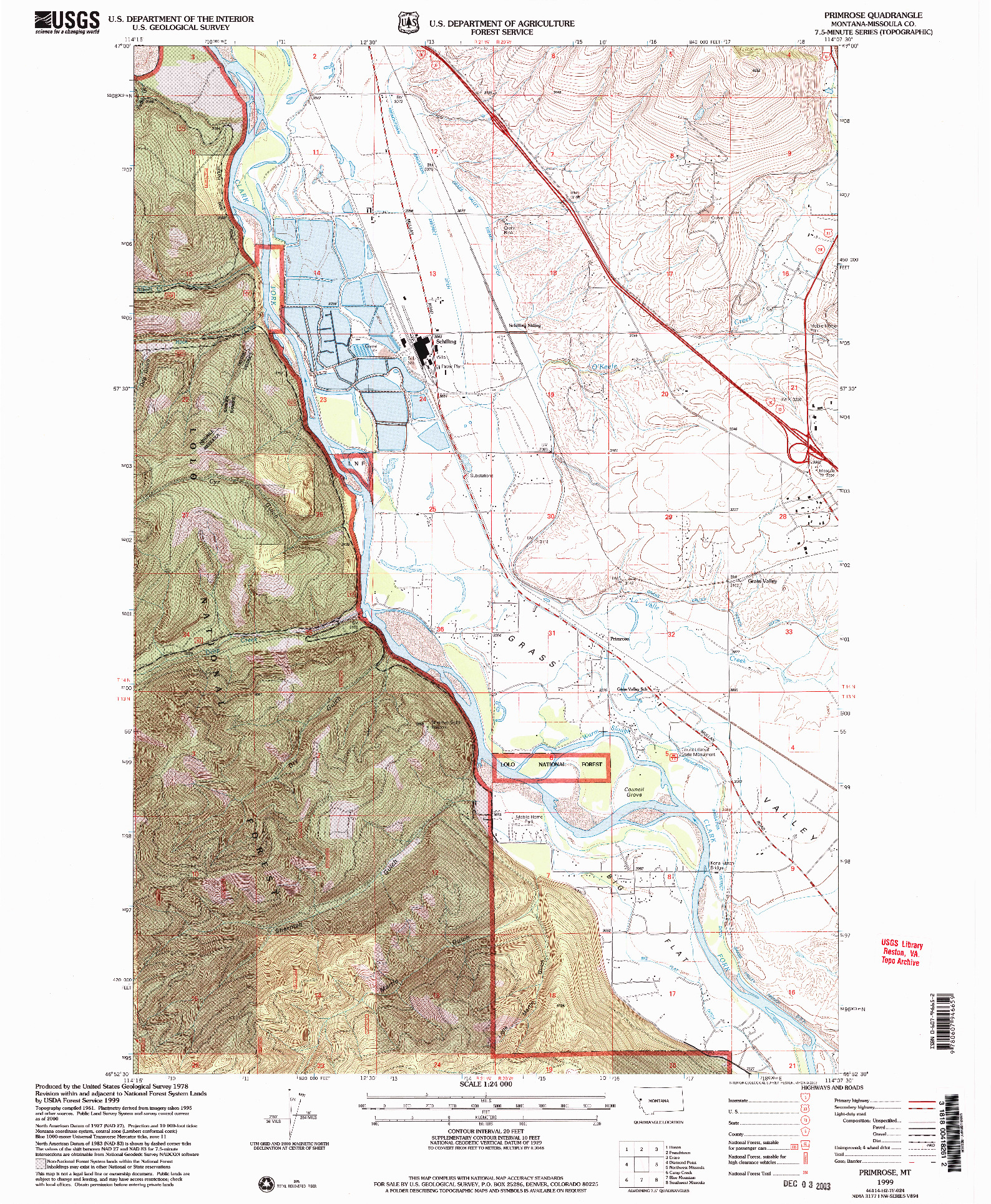 USGS 1:24000-SCALE QUADRANGLE FOR PRIMROSE, MT 1999
