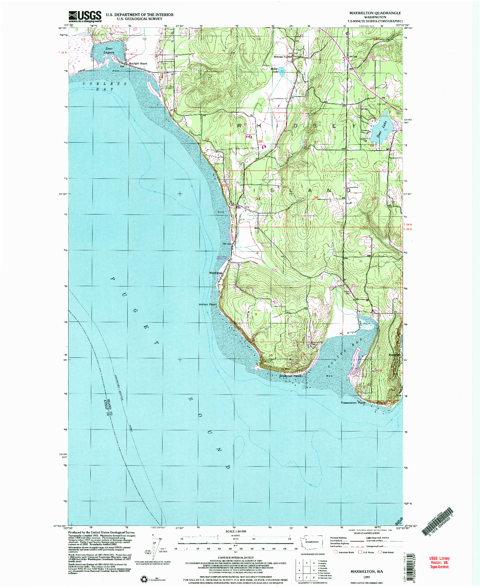 USGS 1:24000-SCALE QUADRANGLE FOR MAXWELTON, WA 1997