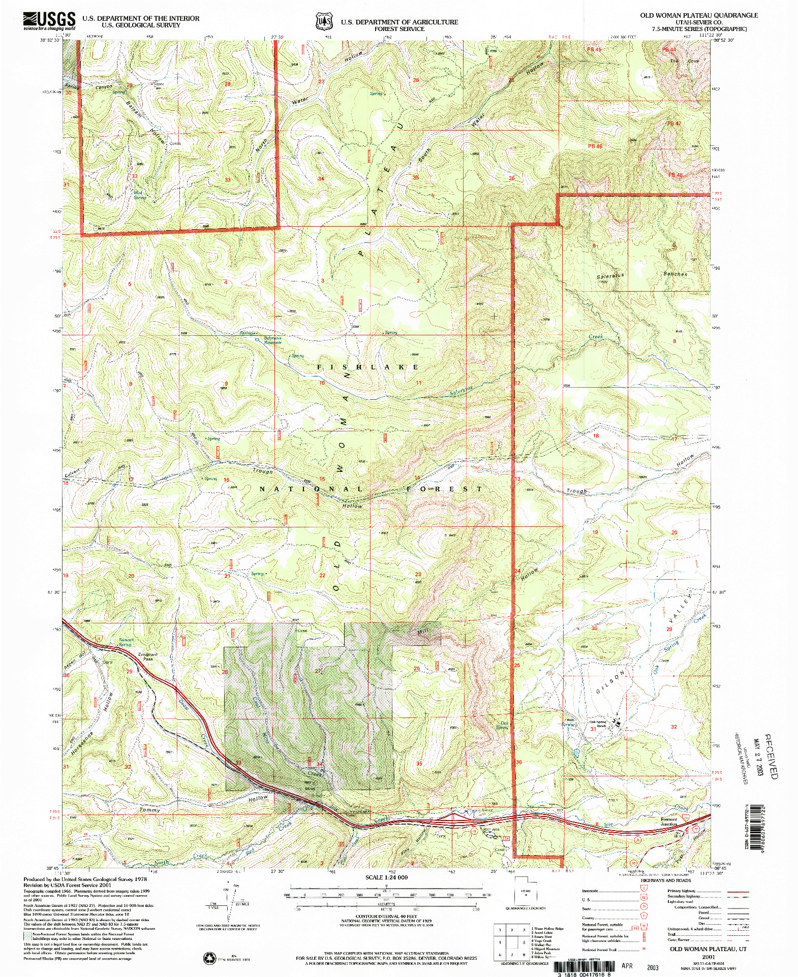 USGS 1:24000-SCALE QUADRANGLE FOR OLD WOMAN PLATEAU, UT 2001