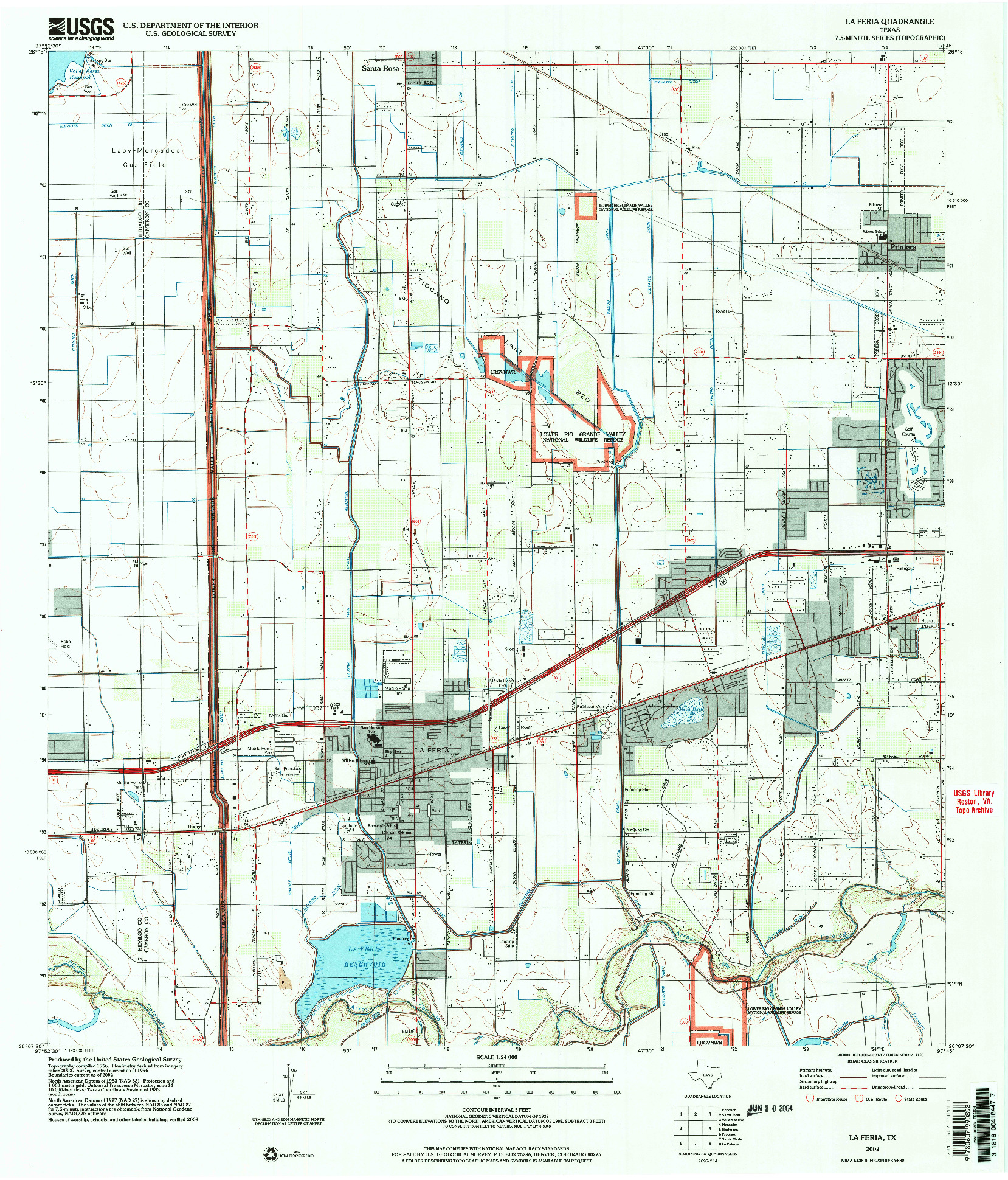 USGS 1:24000-SCALE QUADRANGLE FOR LA FERIA, TX 2002