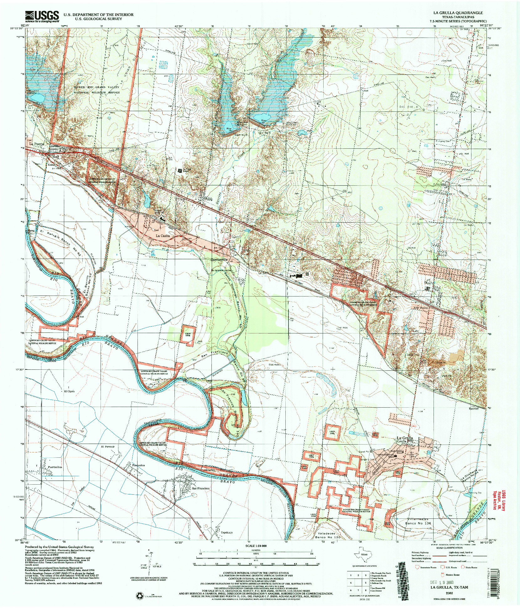 USGS 1:24000-SCALE QUADRANGLE FOR LA GRULLA, TX 2002
