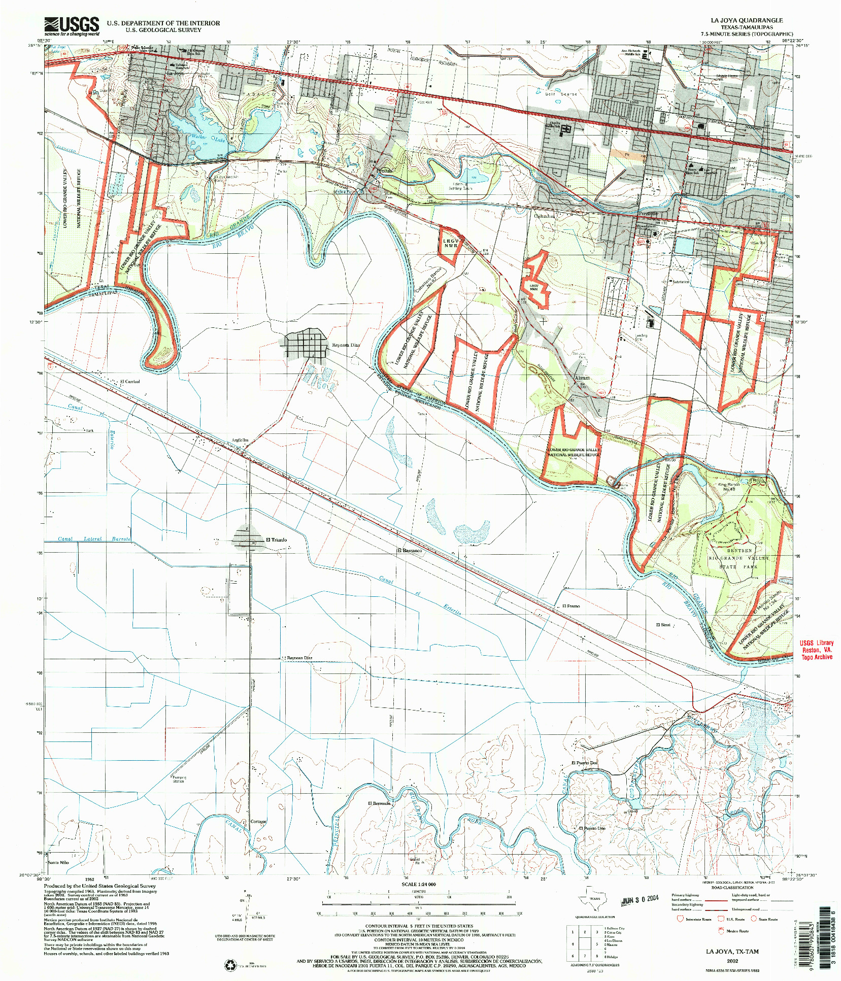 USGS 1:24000-SCALE QUADRANGLE FOR LA JOYA, TX 2002