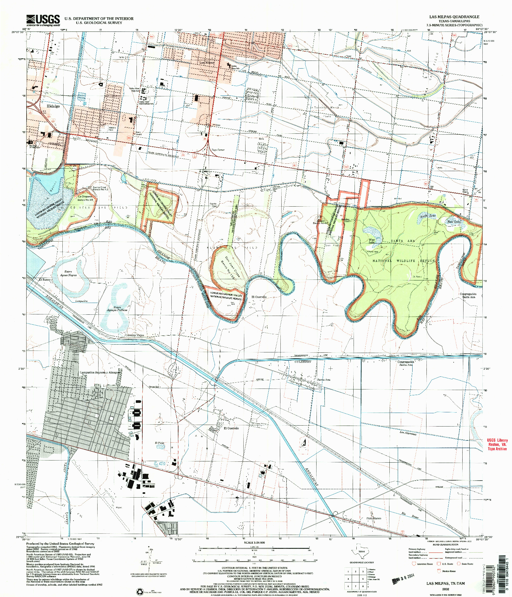 USGS 1:24000-SCALE QUADRANGLE FOR LAS MILPAS, TX 2002