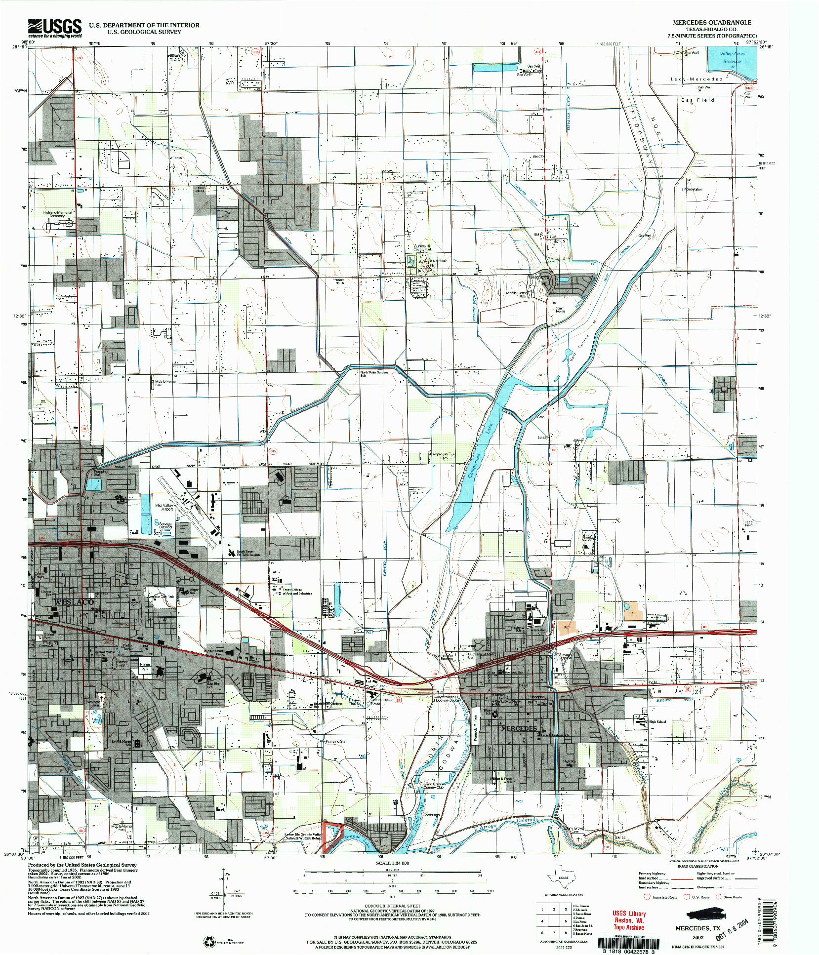 USGS 1:24000-SCALE QUADRANGLE FOR MERCEDES, TX 2002