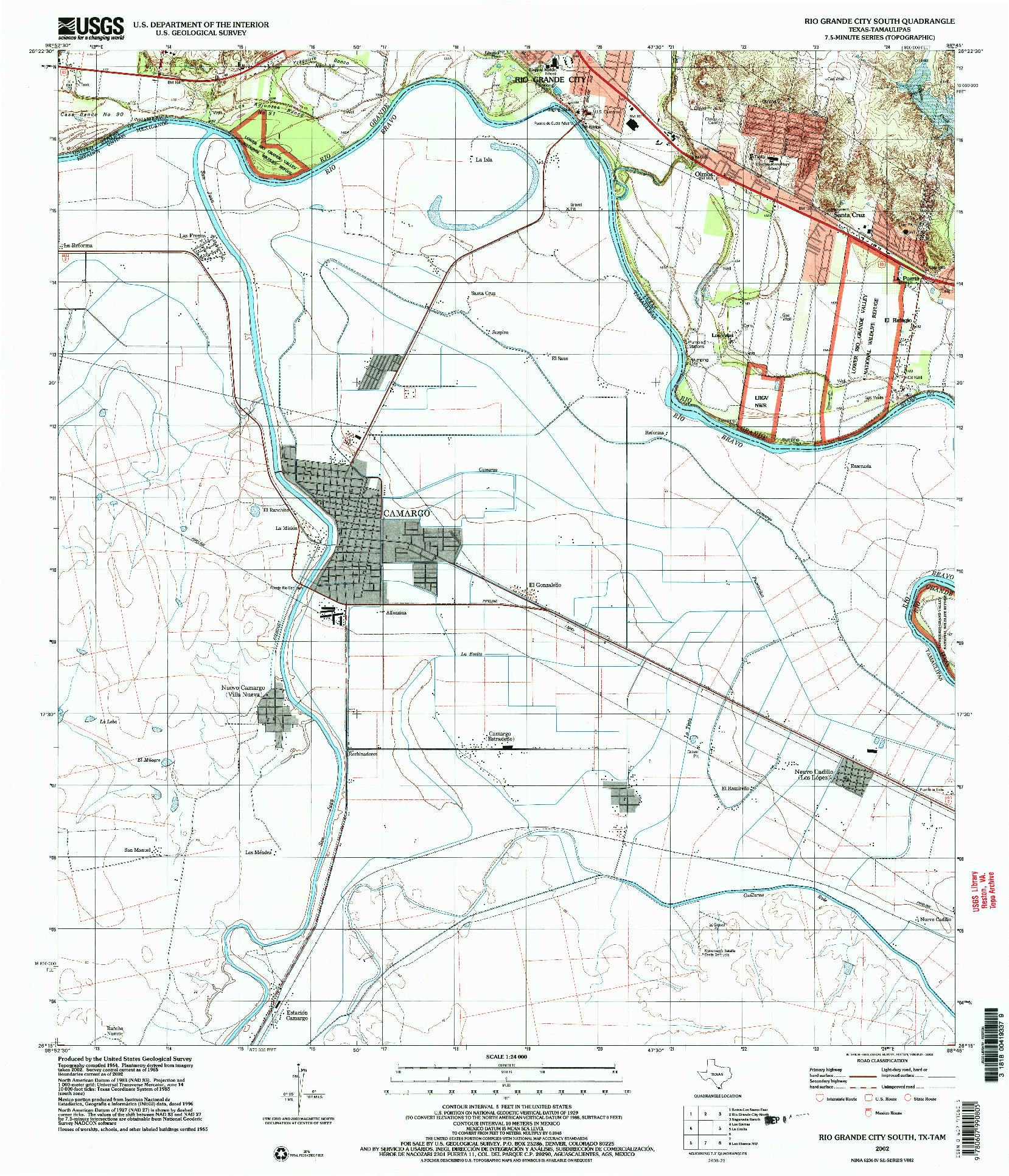 USGS 1:24000-SCALE QUADRANGLE FOR RIO GRANDE CITY SOUTH, TX 2002