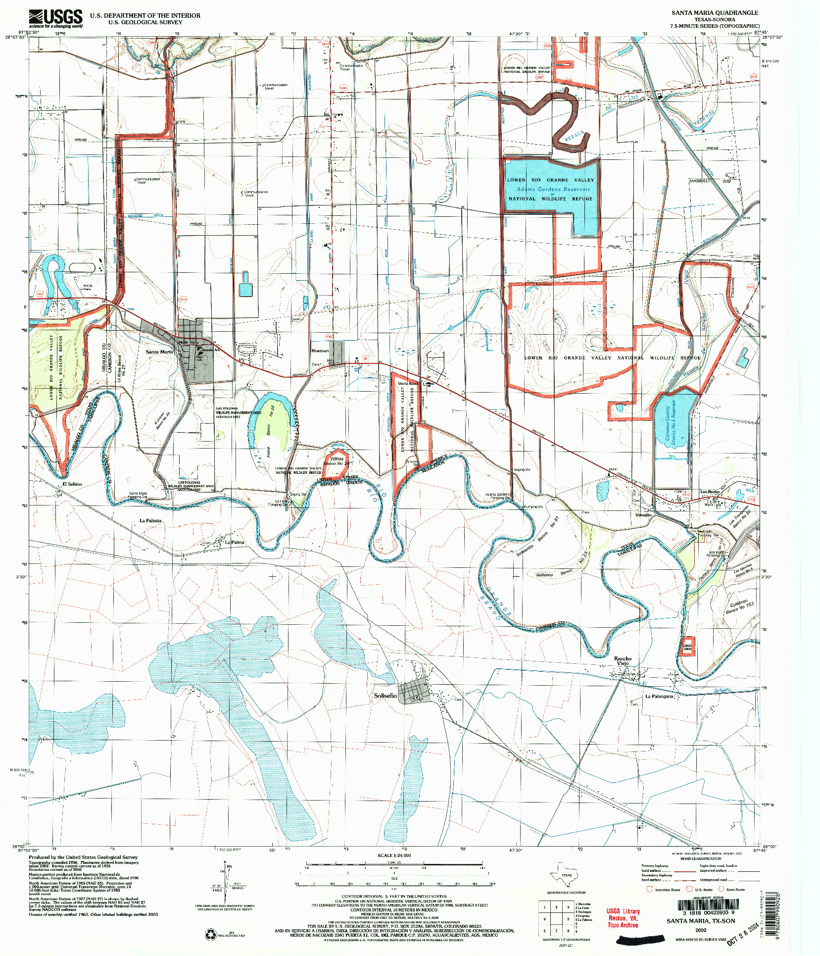 USGS 1:24000-SCALE QUADRANGLE FOR SANTA MARIA, TX 2002