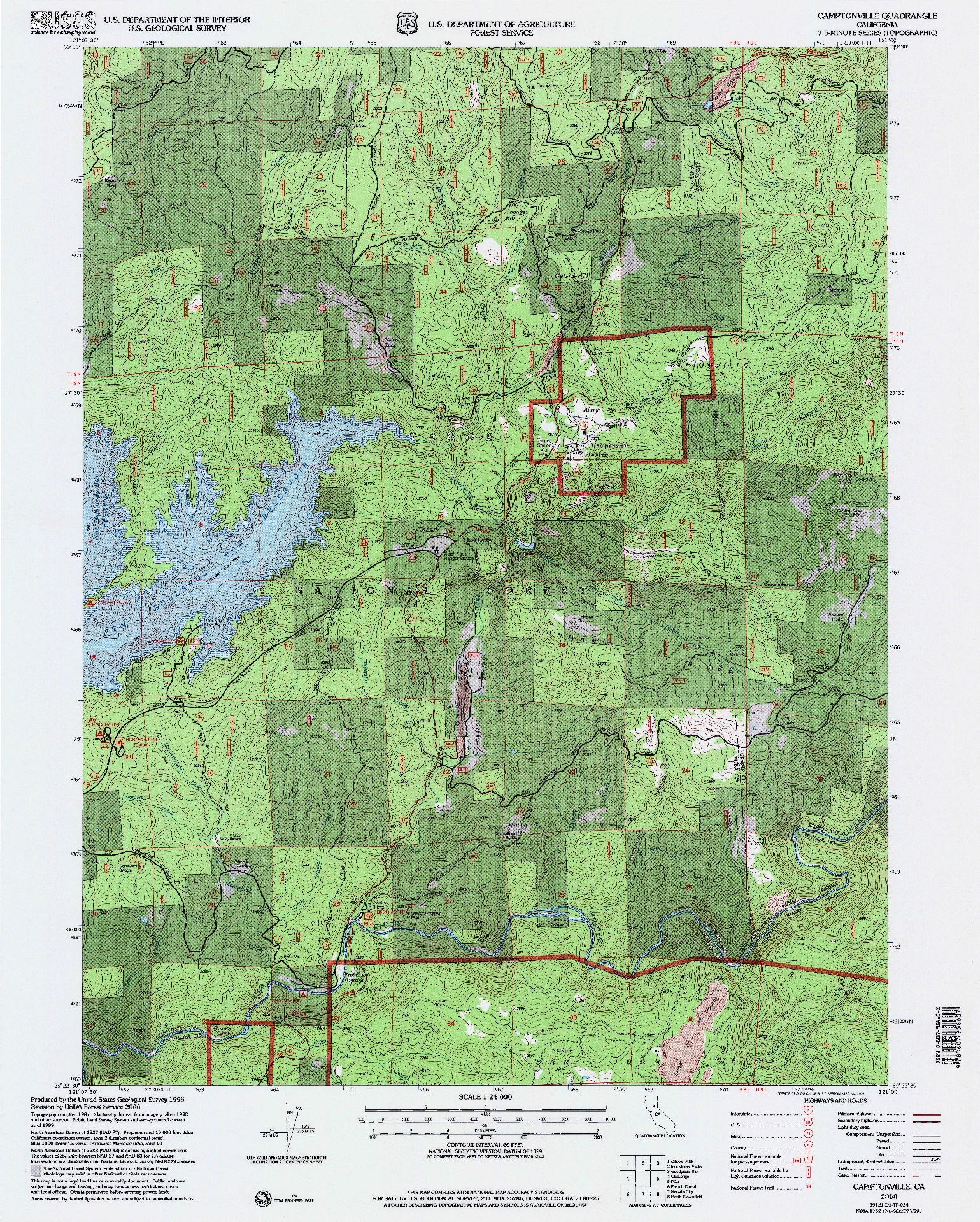 USGS 1:24000-SCALE QUADRANGLE FOR CAMPTONVILLE, CA 2000