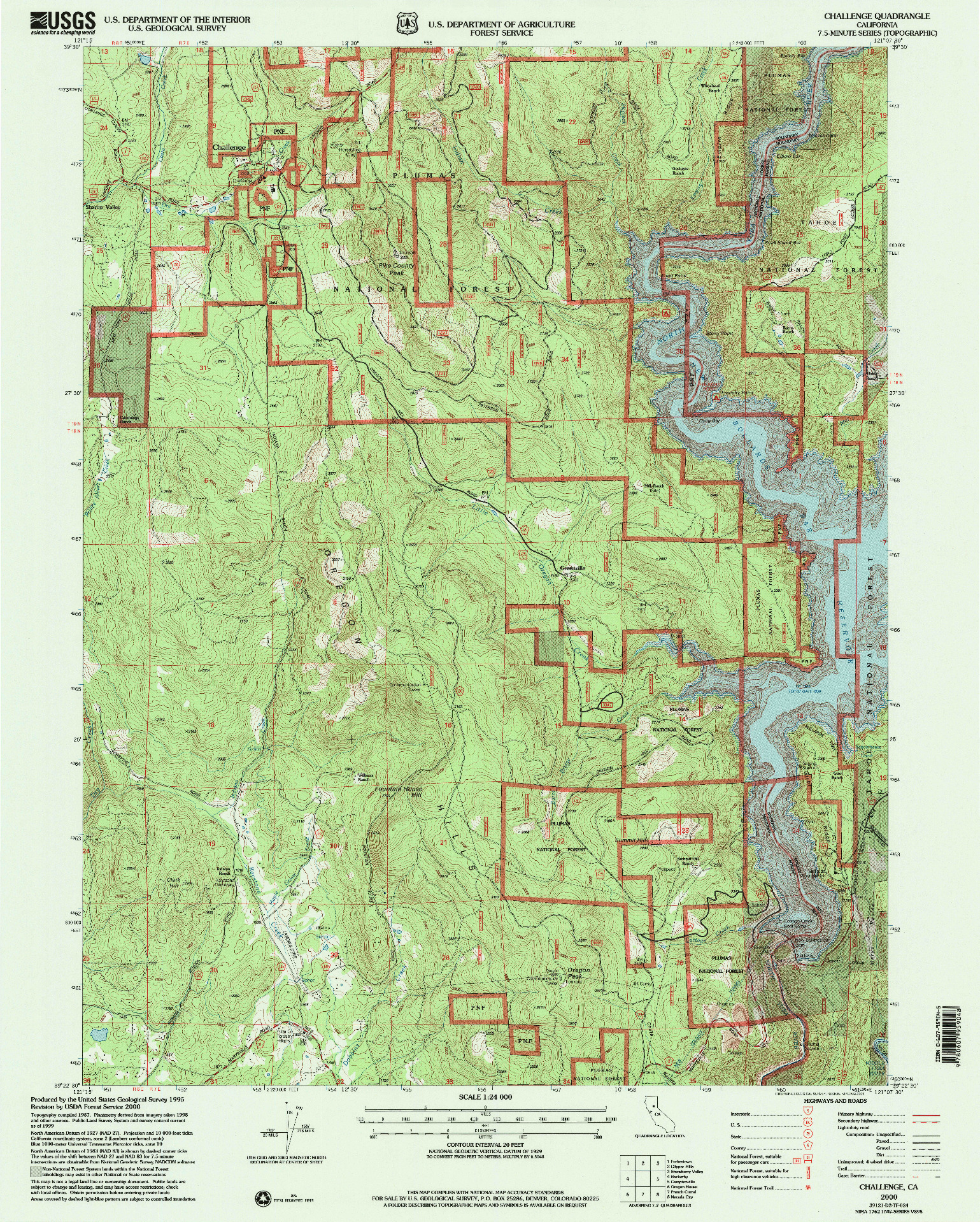 USGS 1:24000-SCALE QUADRANGLE FOR CHALLENGE, CA 2000