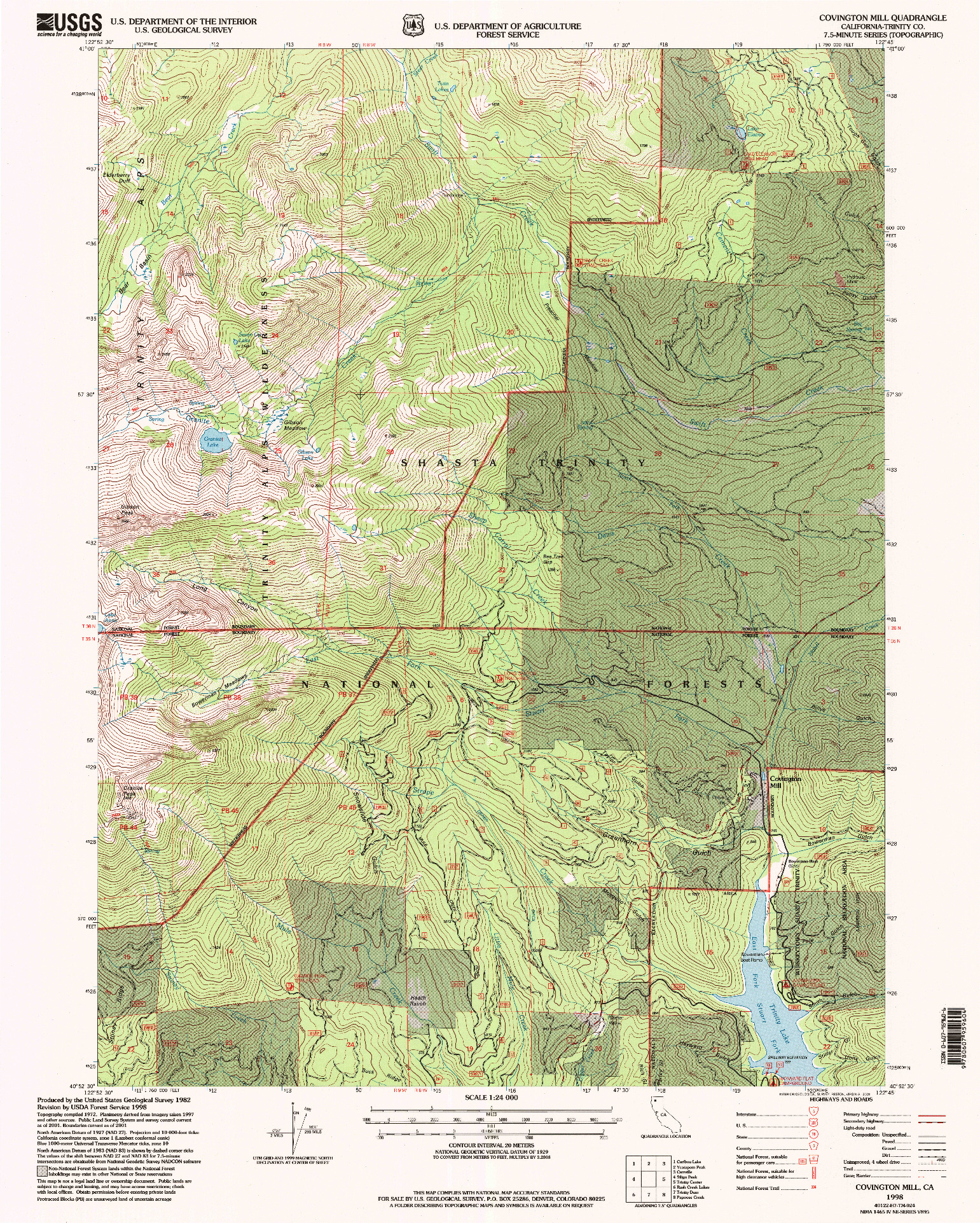 USGS 1:24000-SCALE QUADRANGLE FOR COVINGTON MILL, CA 1998