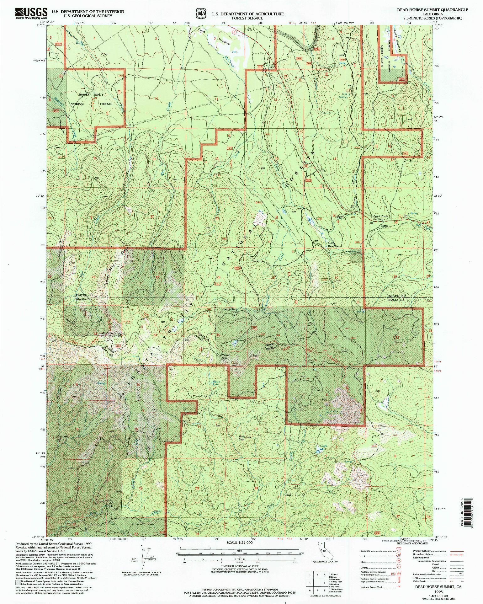 USGS 1:24000-SCALE QUADRANGLE FOR DEAD HORSE SUMMIT, CA 1998