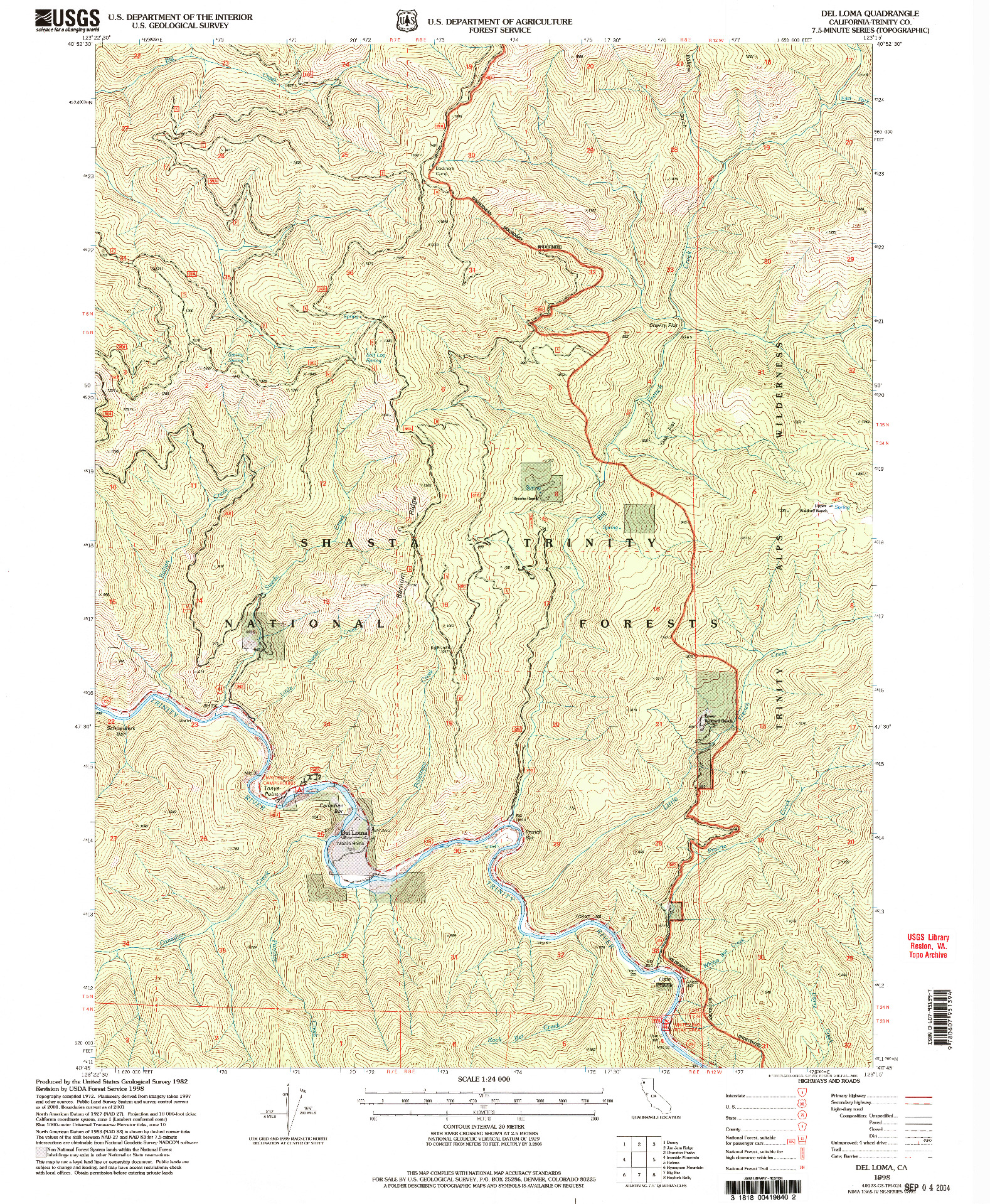 USGS 1:24000-SCALE QUADRANGLE FOR DEL LOMA, CA 1998