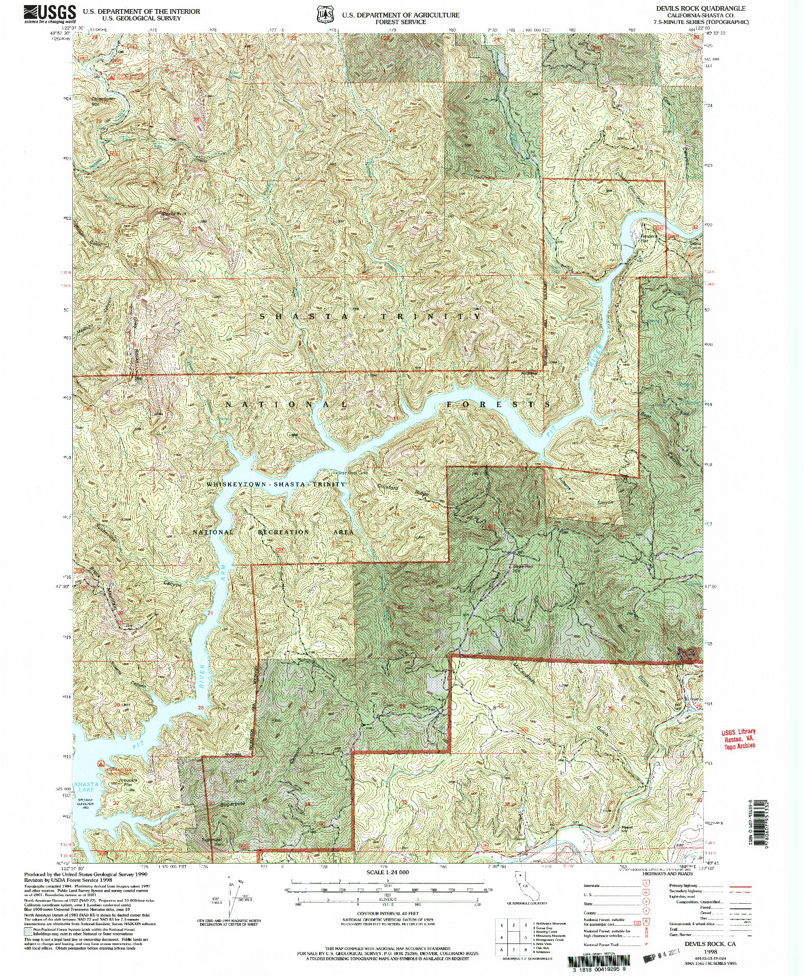 USGS 1:24000-SCALE QUADRANGLE FOR DEVILS ROCK, CA 1998