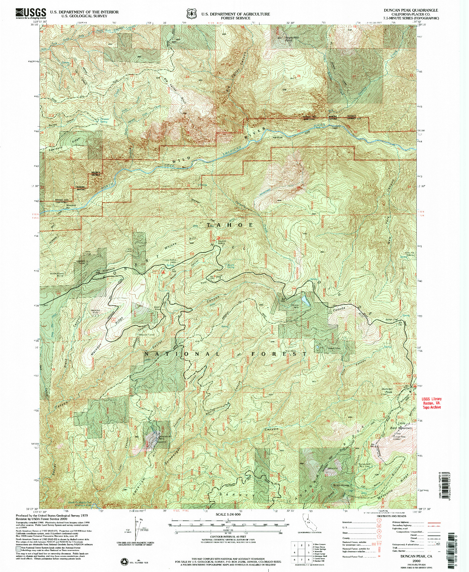 USGS 1:24000-SCALE QUADRANGLE FOR DUNCAN PEAK, CA 2000