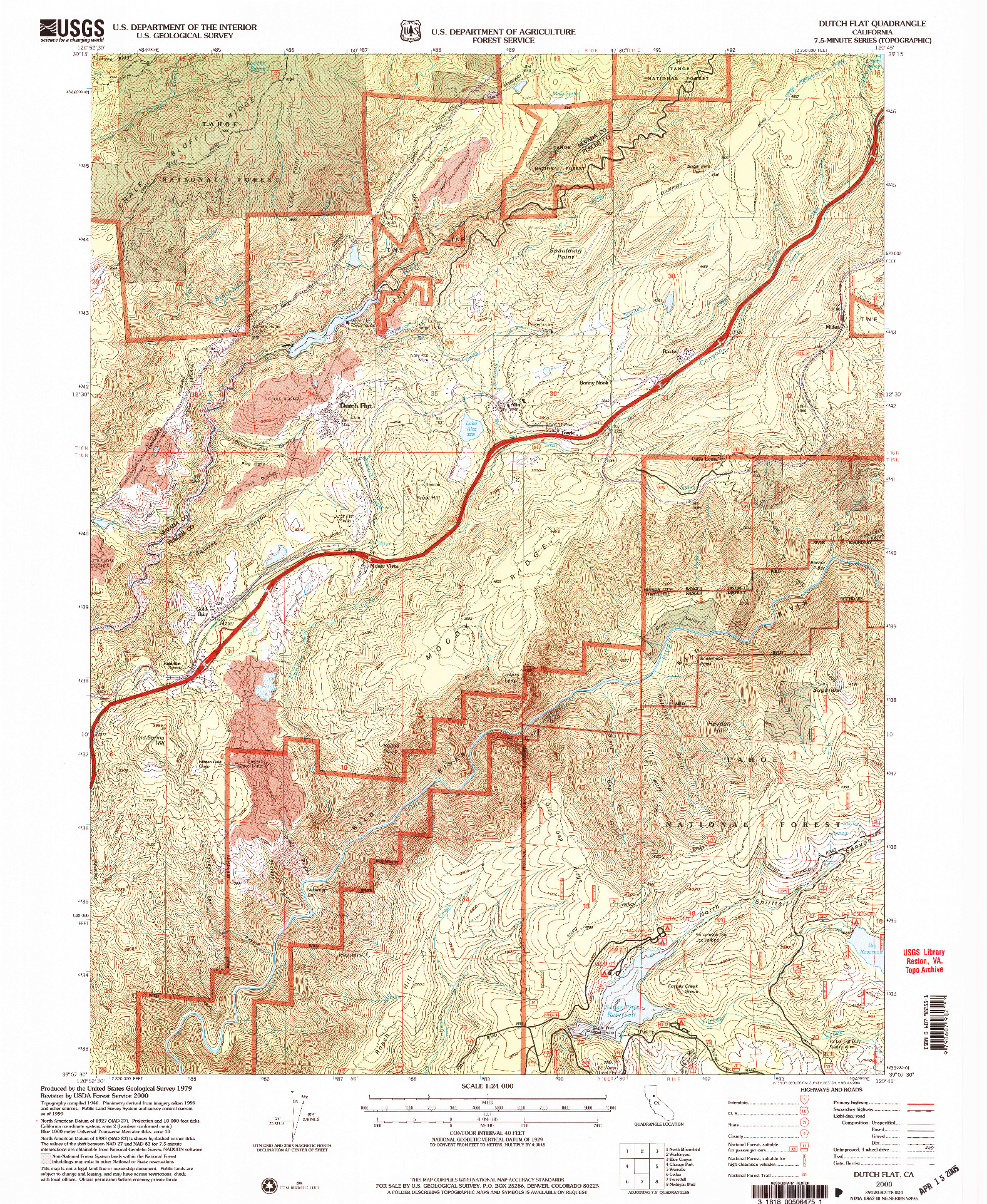 USGS 1:24000-SCALE QUADRANGLE FOR DUTCH FLAT, CA 2000