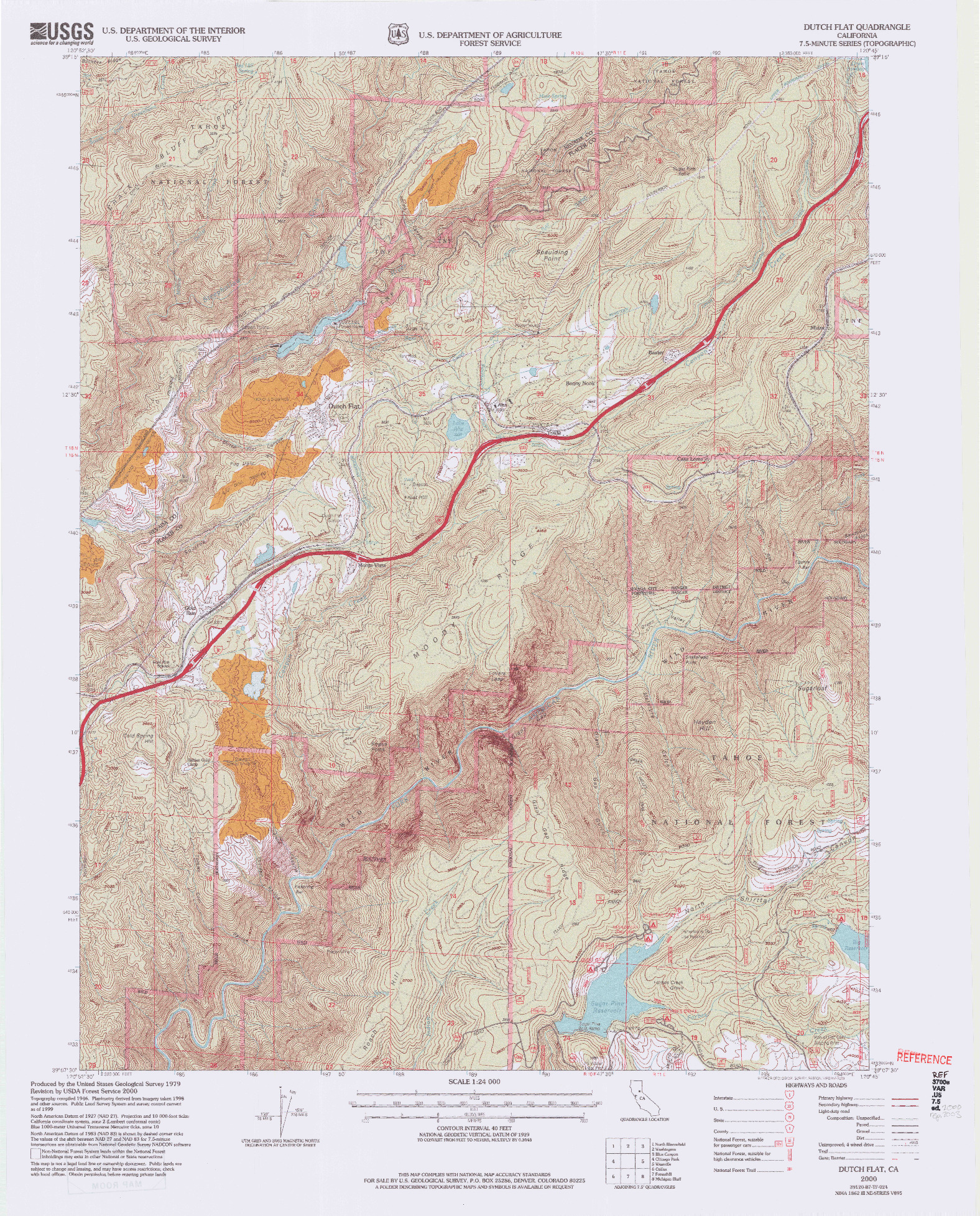 USGS 1:24000-SCALE QUADRANGLE FOR DUTCH FLAT, CA 2000