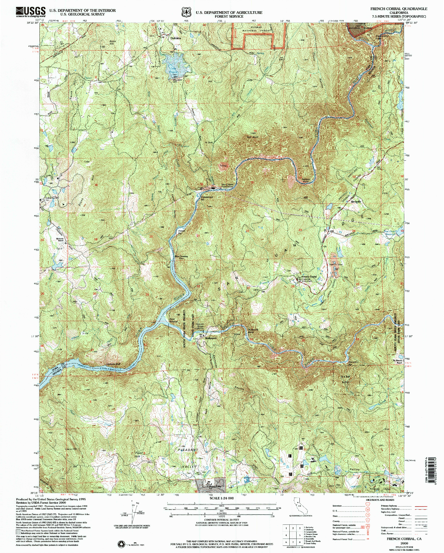 USGS 1:24000-SCALE QUADRANGLE FOR FRENCH CORRAL, CA 2000