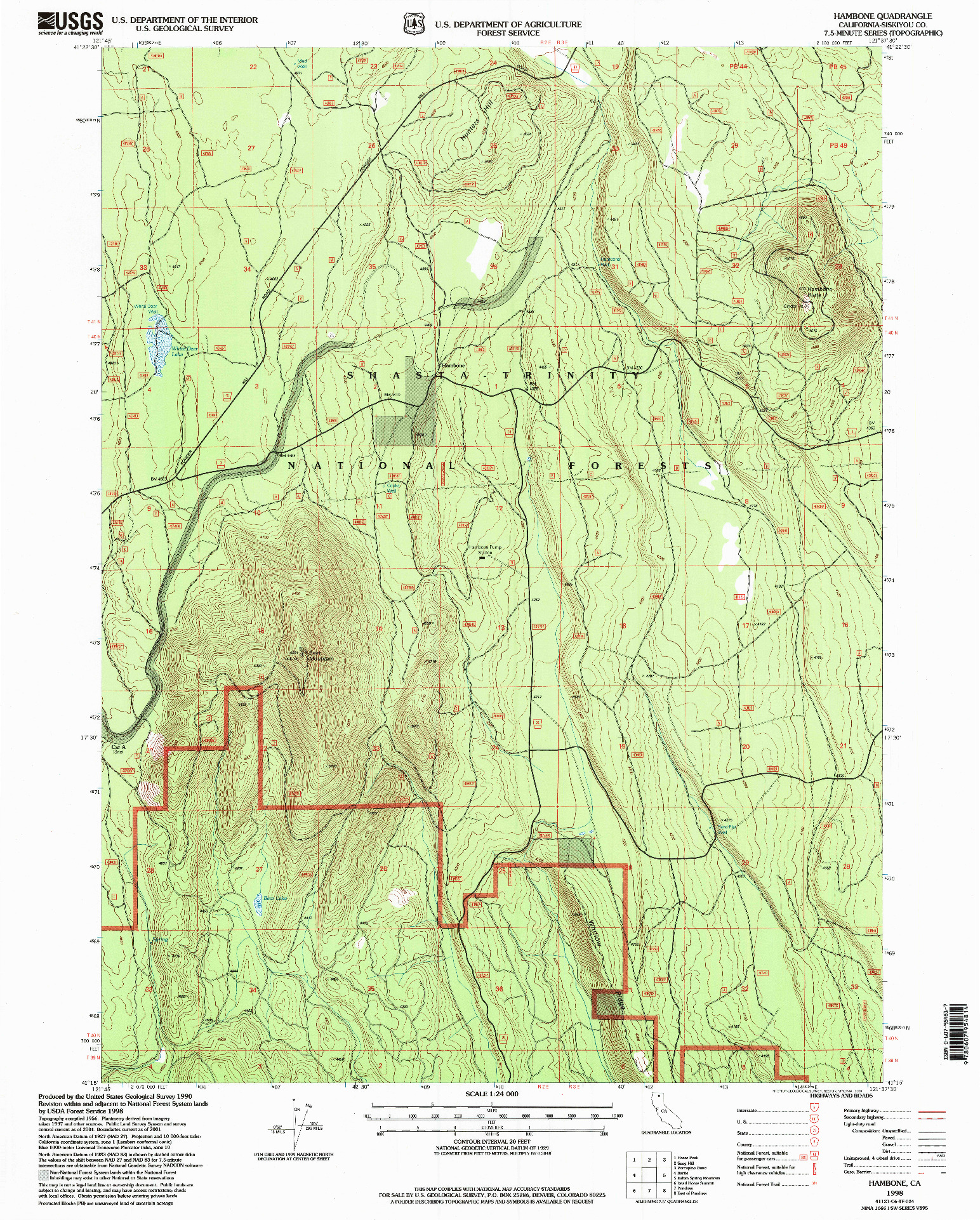 USGS 1:24000-SCALE QUADRANGLE FOR HAMBONE, CA 1998