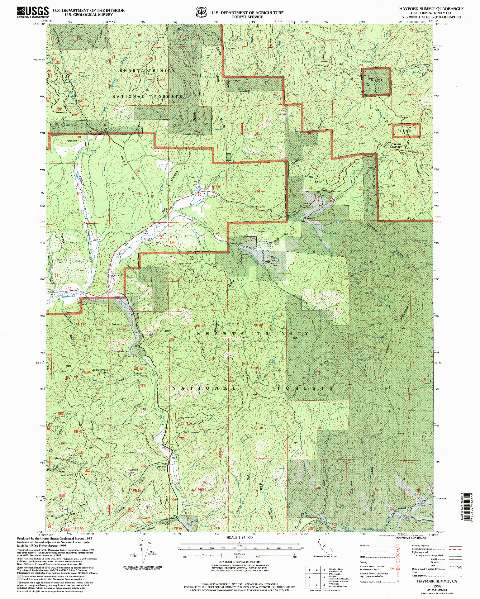 USGS 1:24000-SCALE QUADRANGLE FOR HAYFORK SUMMIT, CA 1998