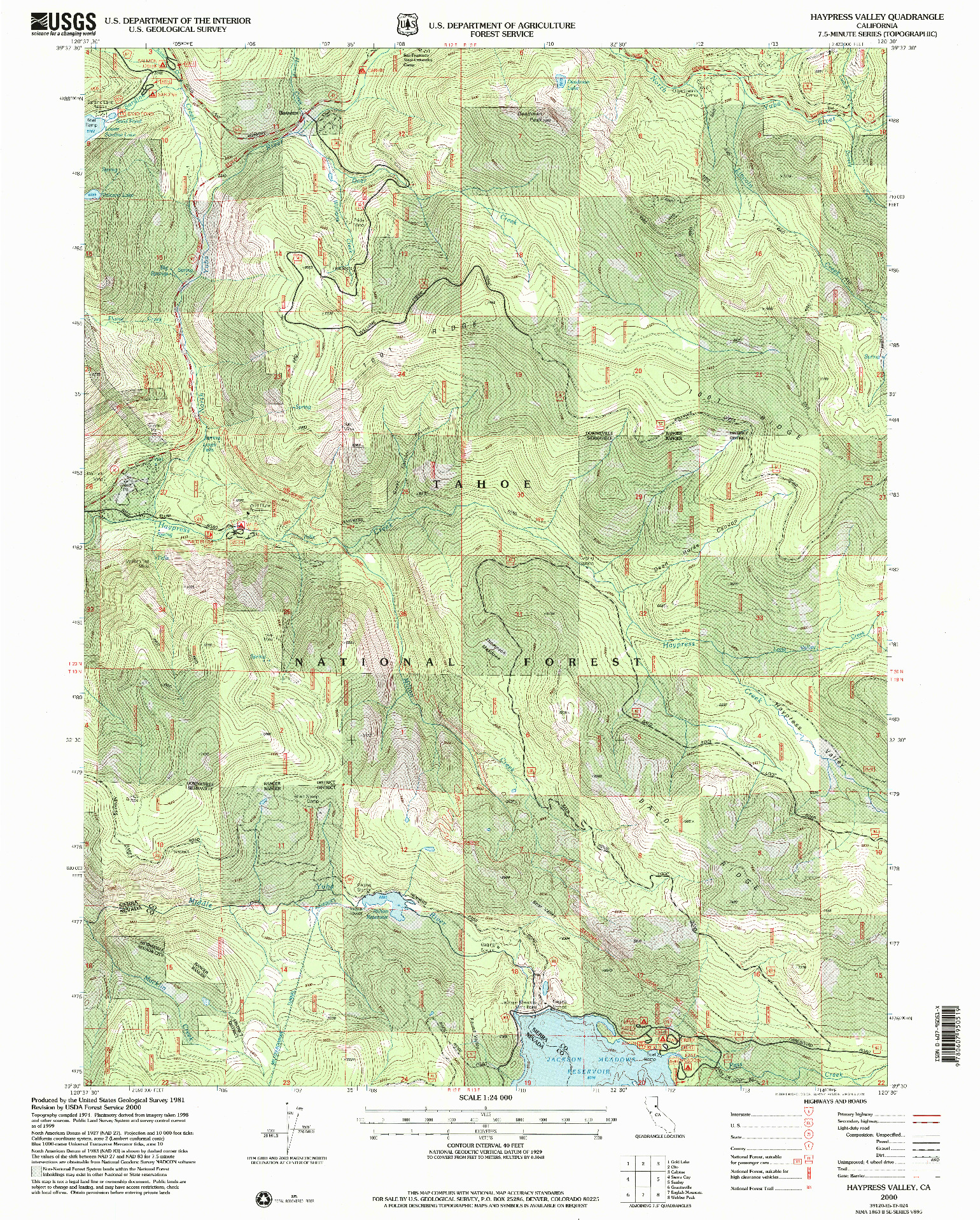 USGS 1:24000-SCALE QUADRANGLE FOR HAYPRESS VALLEY, CA 2000