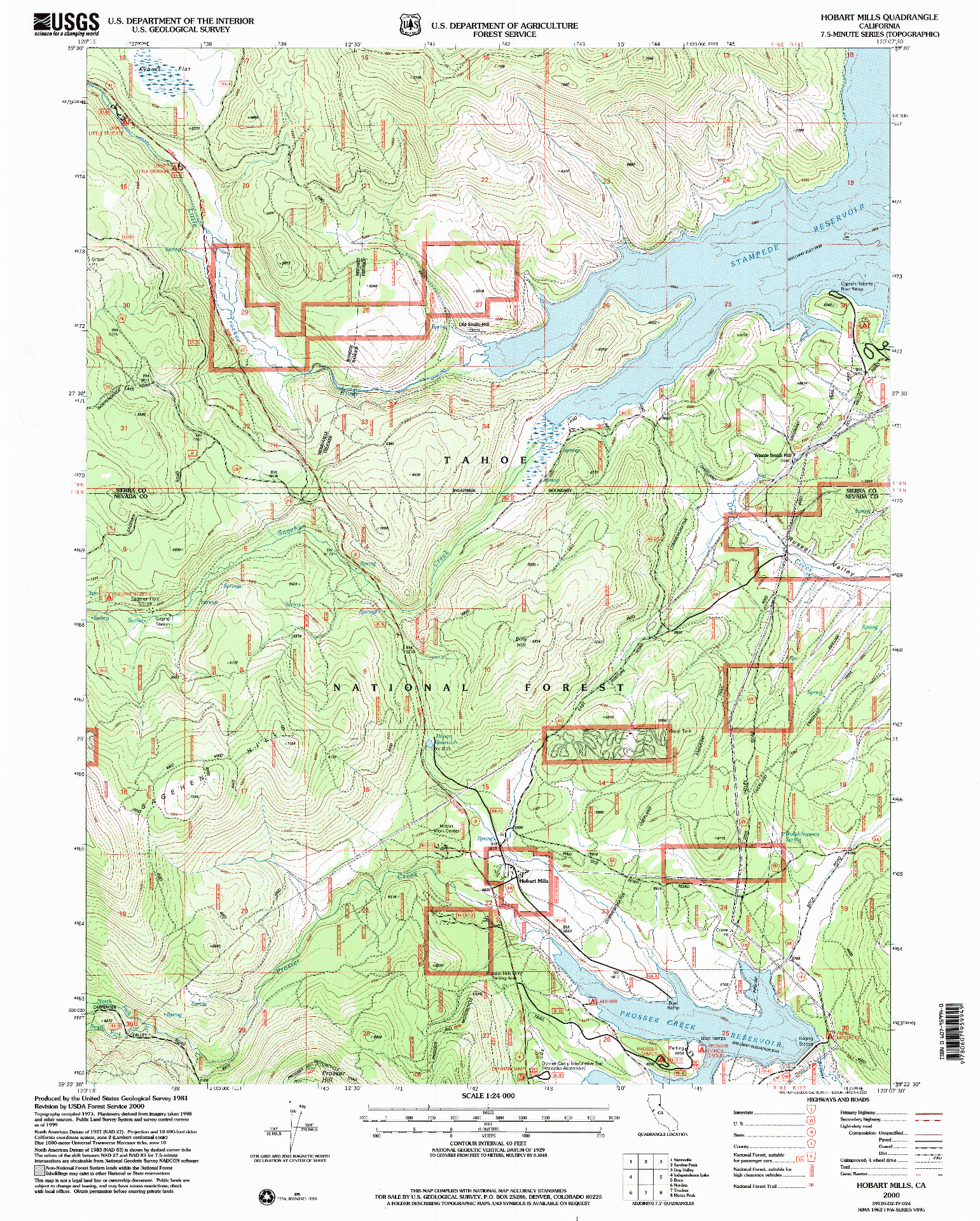 USGS 1:24000-SCALE QUADRANGLE FOR HOBART MILLS, CA 2000