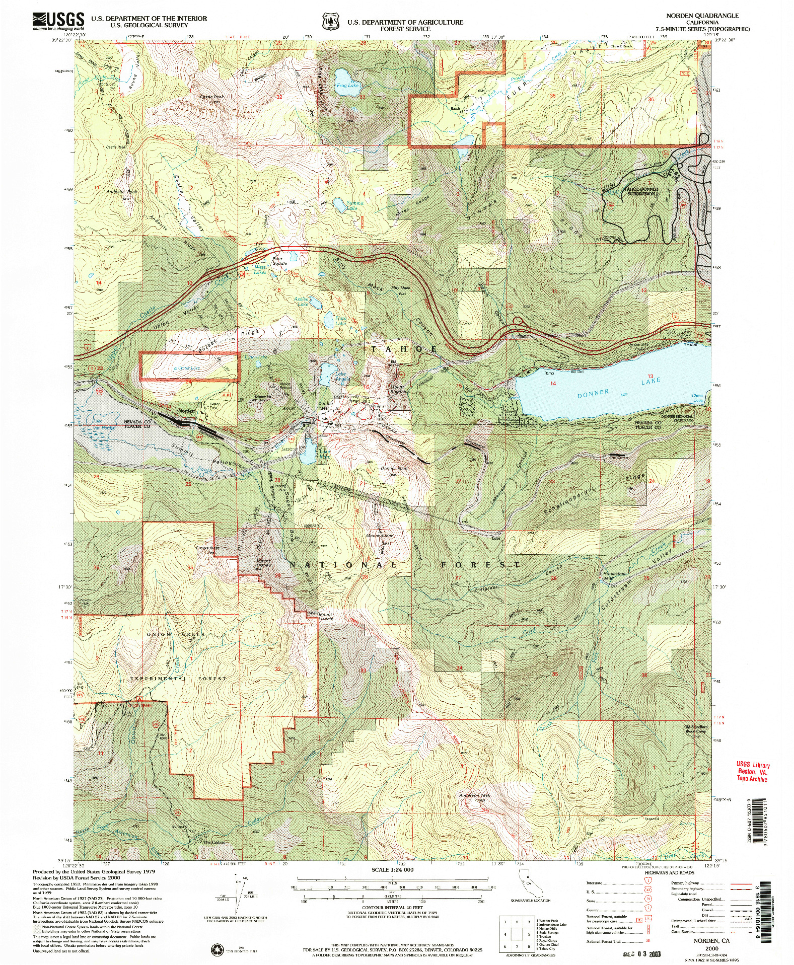 USGS 1:24000-SCALE QUADRANGLE FOR NORDEN, CA 2000