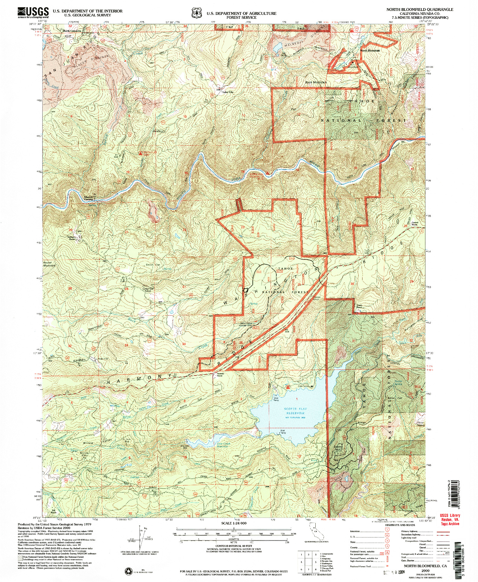 USGS 1:24000-SCALE QUADRANGLE FOR NORTH BLOOMFIELD, CA 2000