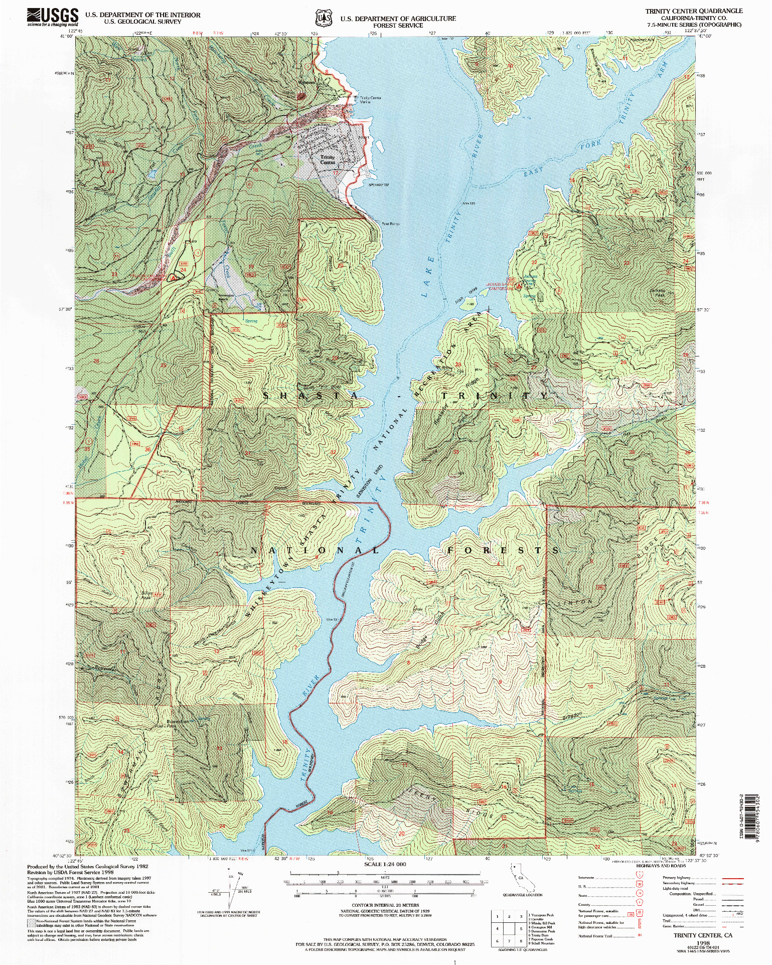 USGS 1:24000-SCALE QUADRANGLE FOR TRINITY CENTER, CA 1998