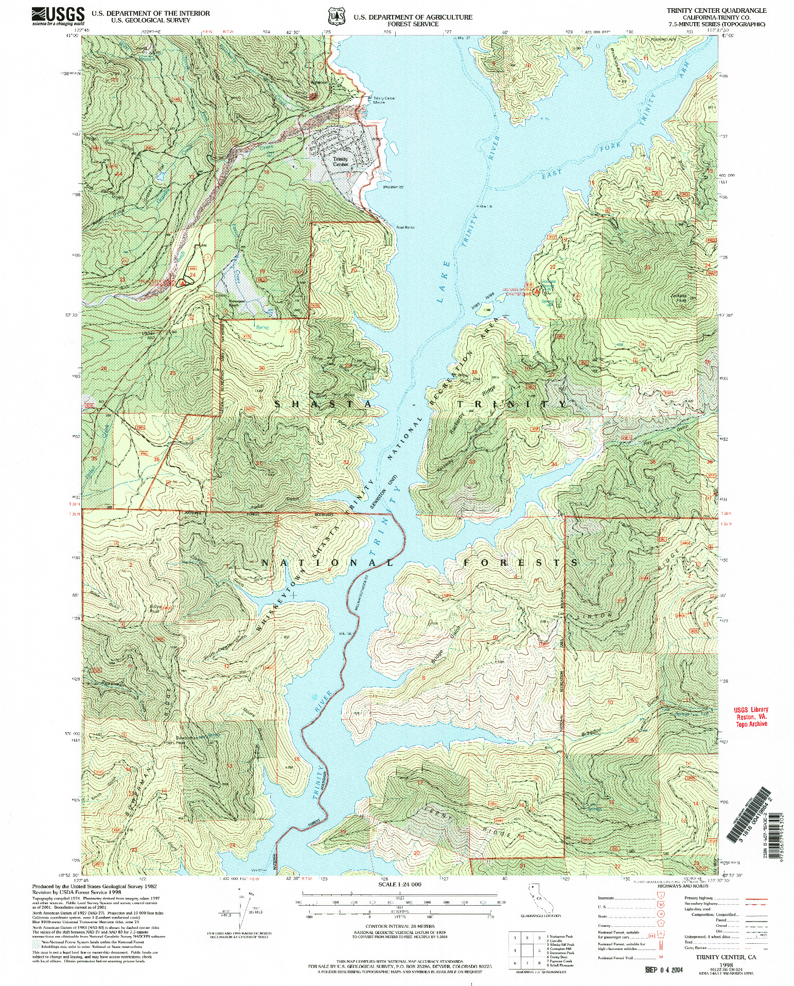 USGS 1:24000-SCALE QUADRANGLE FOR TRINITY CENTER, CA 1998