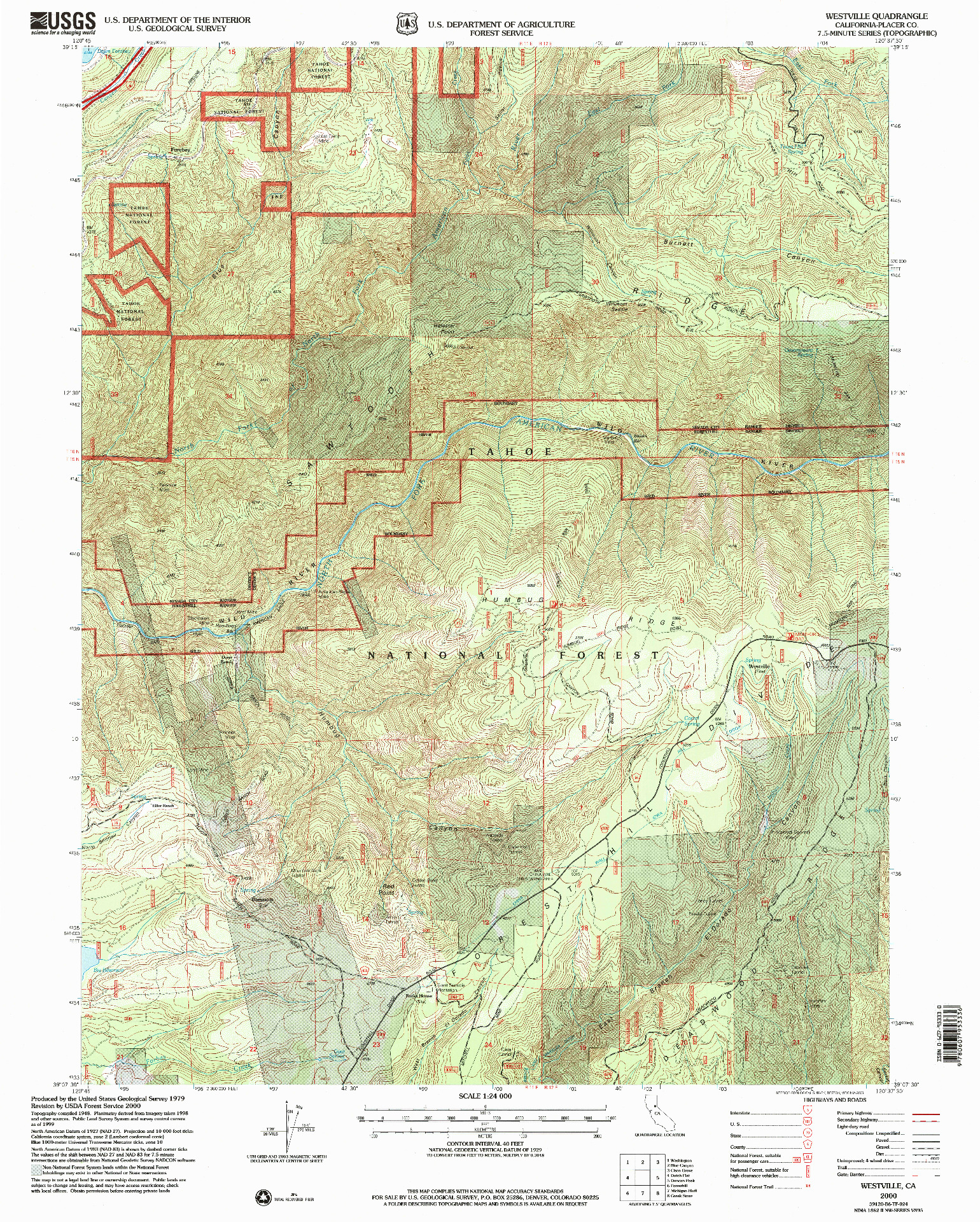 USGS 1:24000-SCALE QUADRANGLE FOR WESTVILLE, CA 2000