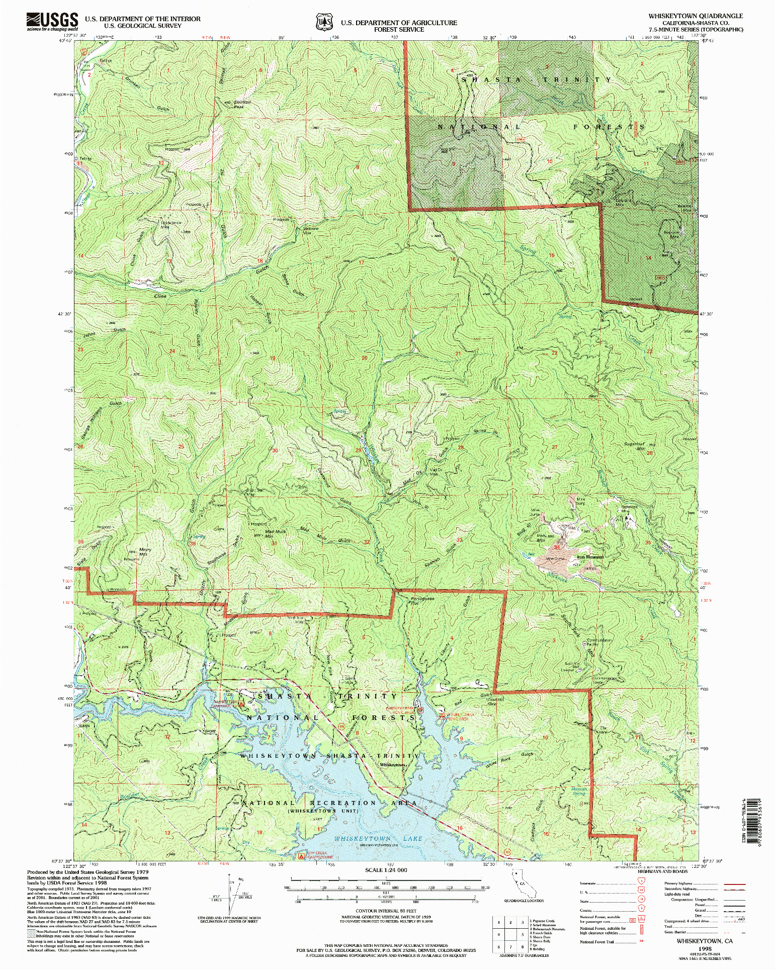 USGS 1:24000-SCALE QUADRANGLE FOR WHISKEYTOWN, CA 1998