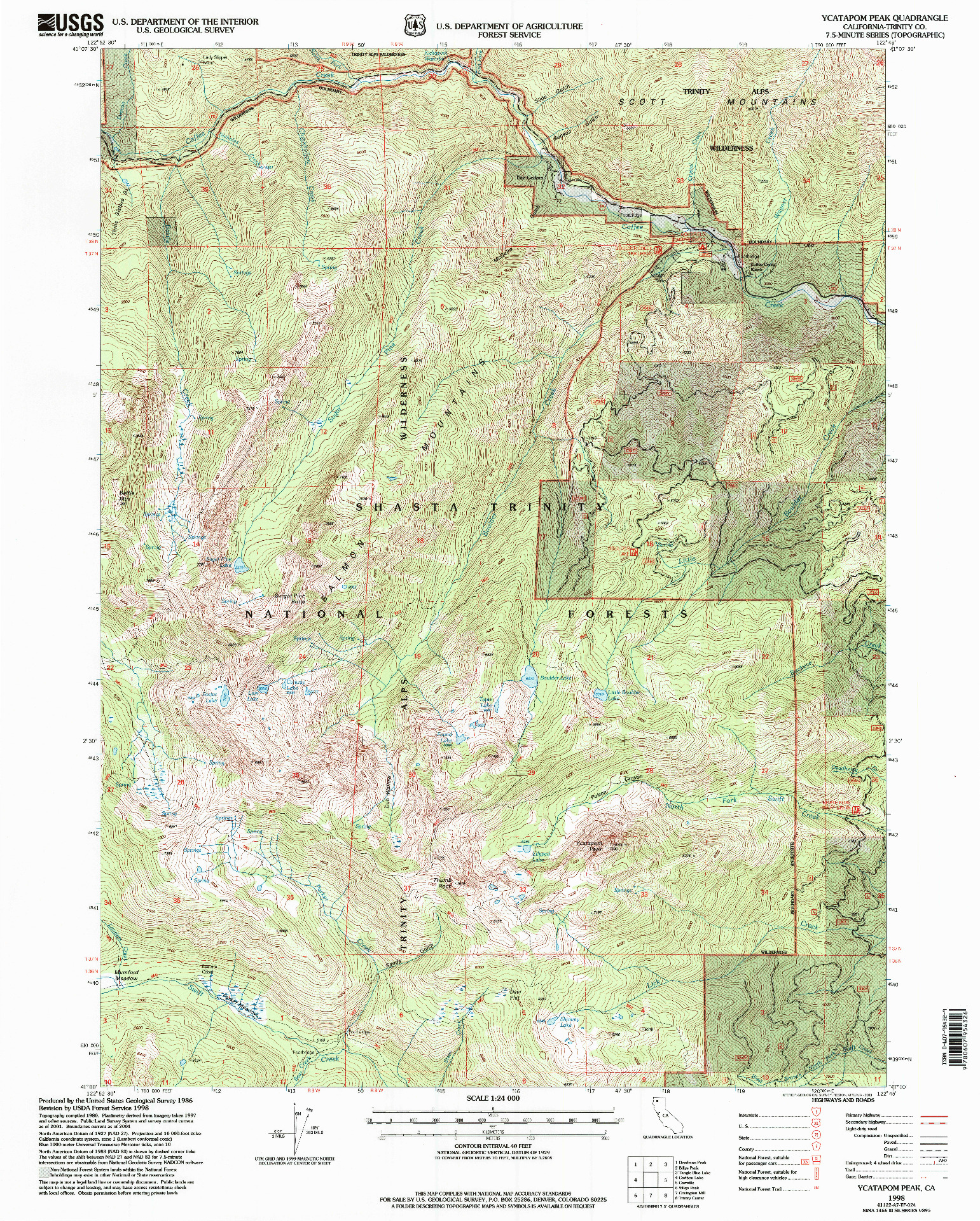 USGS 1:24000-SCALE QUADRANGLE FOR YCATAPOM PEAK, CA 1998