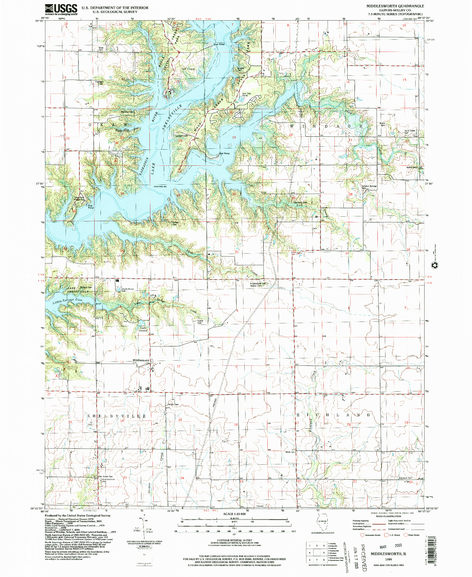 USGS 1:24000-SCALE QUADRANGLE FOR MIDDLESWORTH, IL 1999