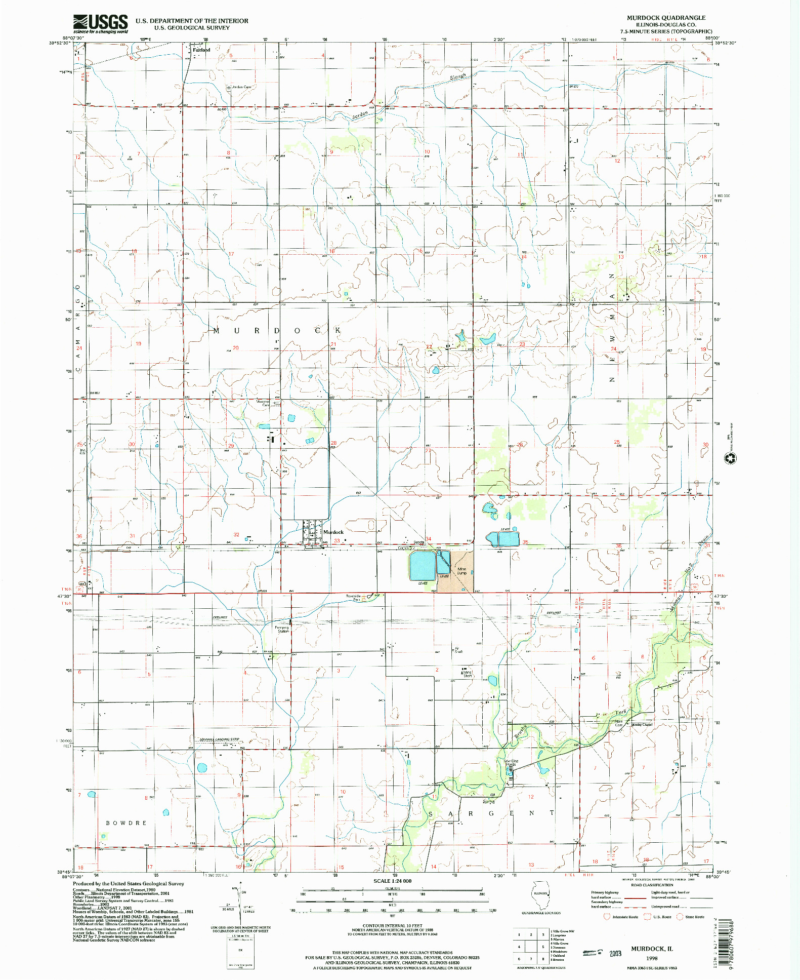 USGS 1:24000-SCALE QUADRANGLE FOR MURDOCK, IL 1998