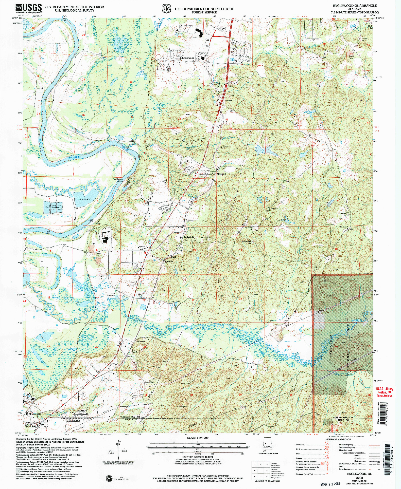 USGS 1:24000-SCALE QUADRANGLE FOR ENGLEWOOD, AL 2002