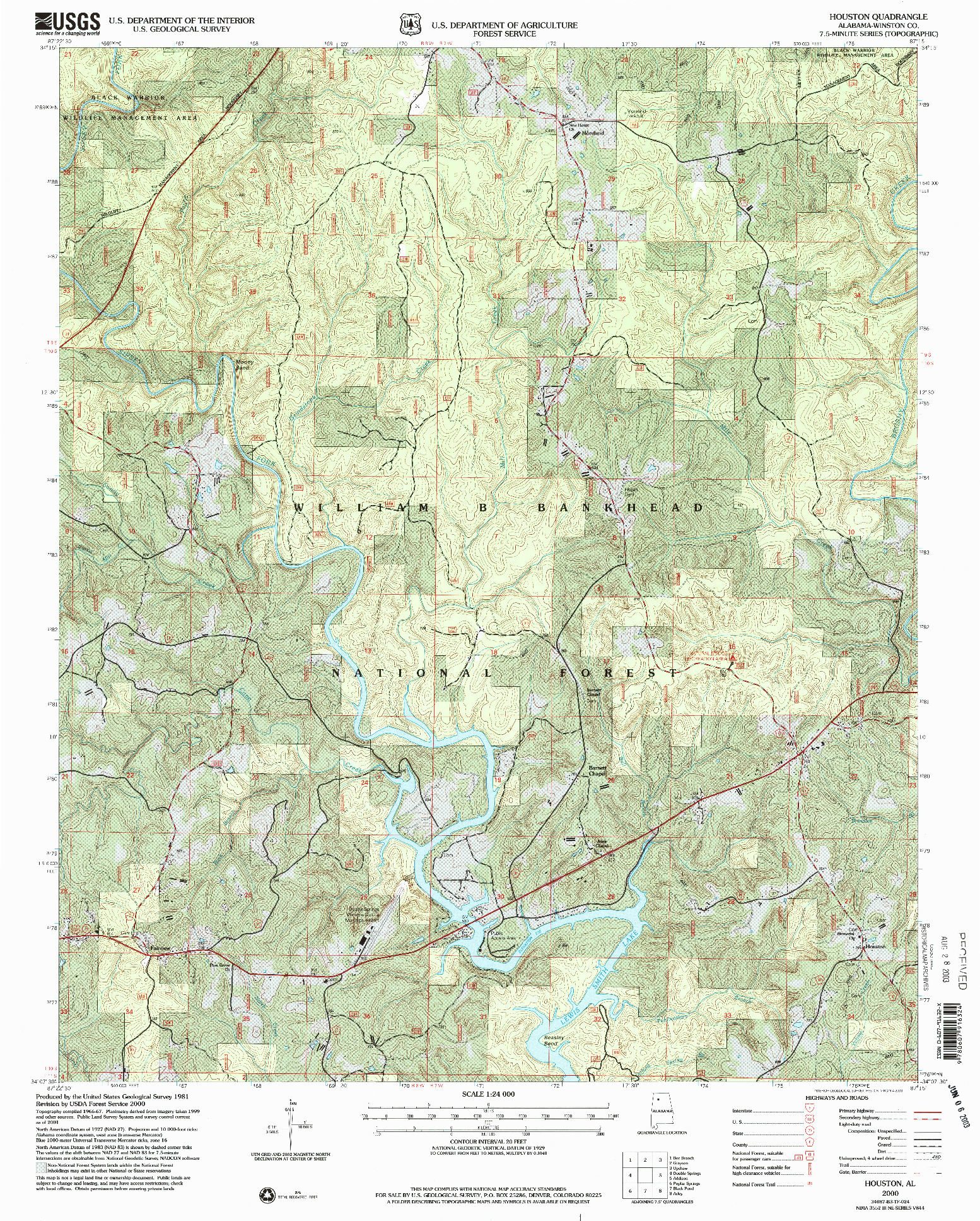 USGS 1:24000-SCALE QUADRANGLE FOR HOUSTON, AL 2000