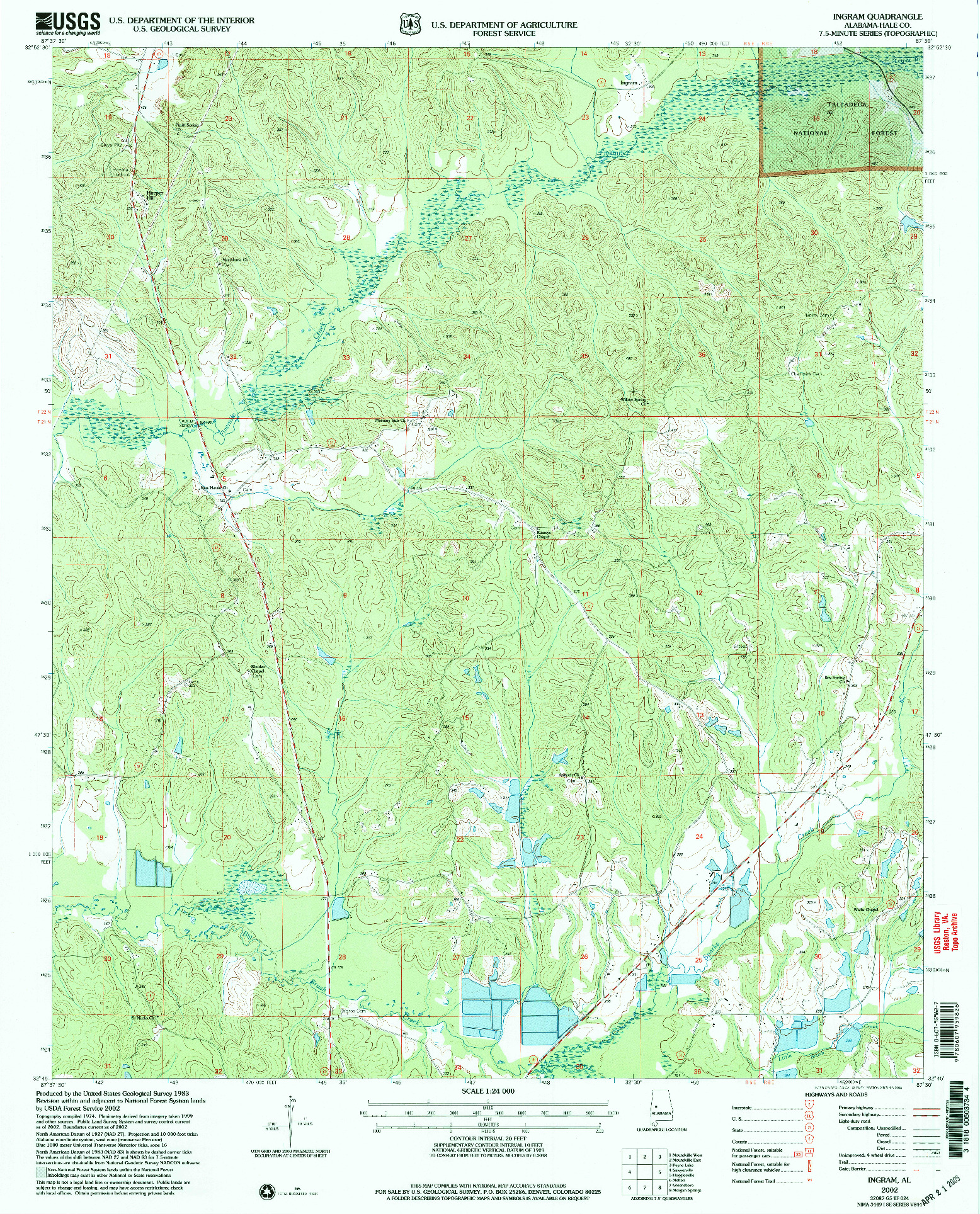 USGS 1:24000-SCALE QUADRANGLE FOR INGRAM, AL 2002