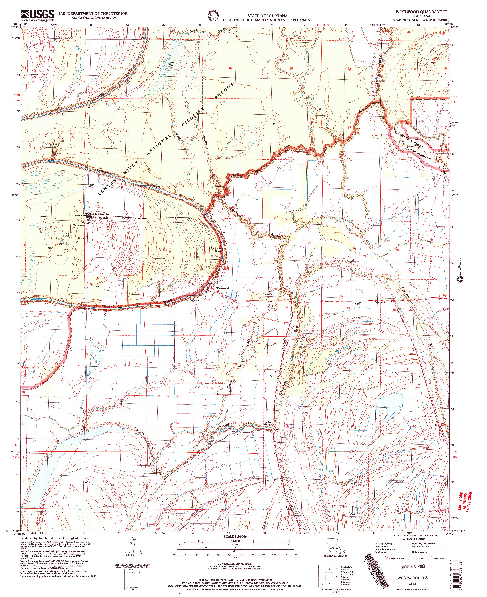 USGS 1:24000-SCALE QUADRANGLE FOR WESTWOOD, LA 1998